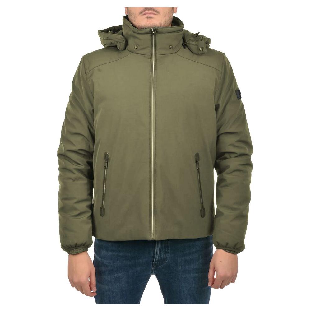 Yes Zee Green Nylon Jacket Yes Zee Dim Gray