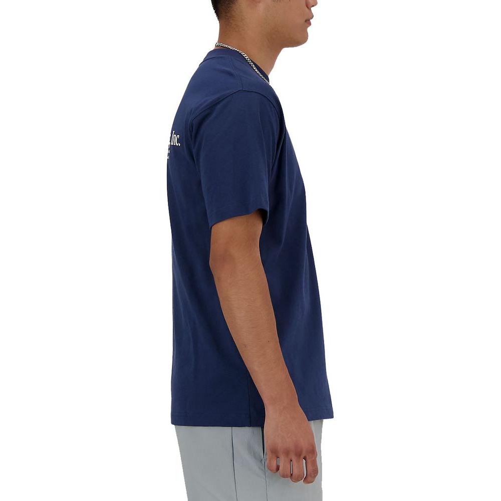 New Balance Blue Cotton T-Shirt New Balance Dark Slate Gray