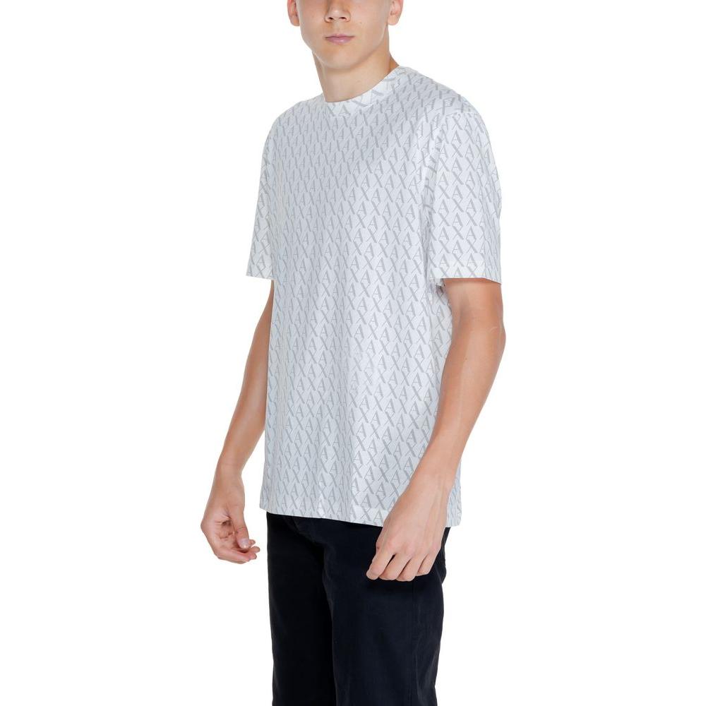 Armani Exchange White Cotton T-Shirt Armani Exchange Gray