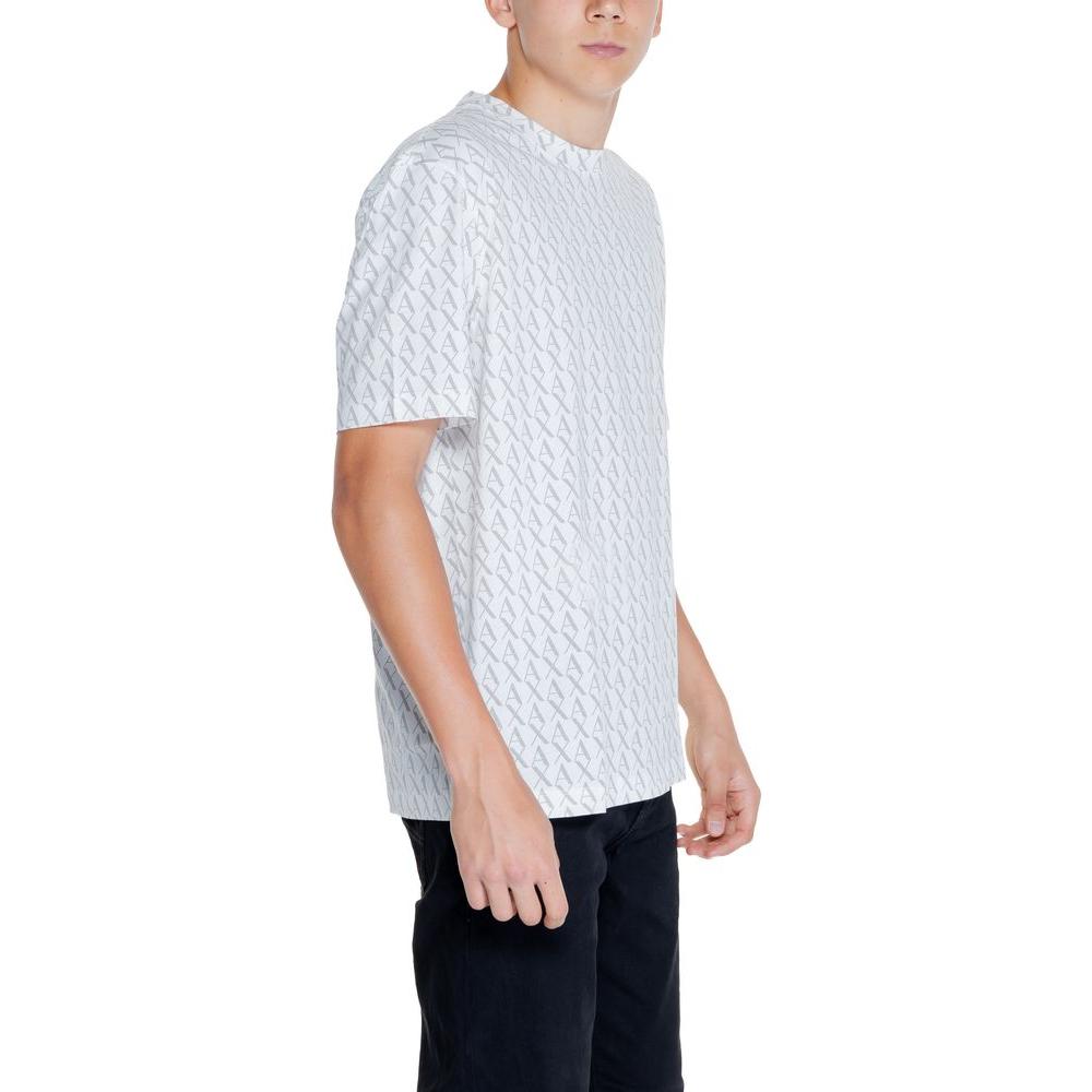Armani Exchange White Cotton T-Shirt Armani Exchange Light Gray