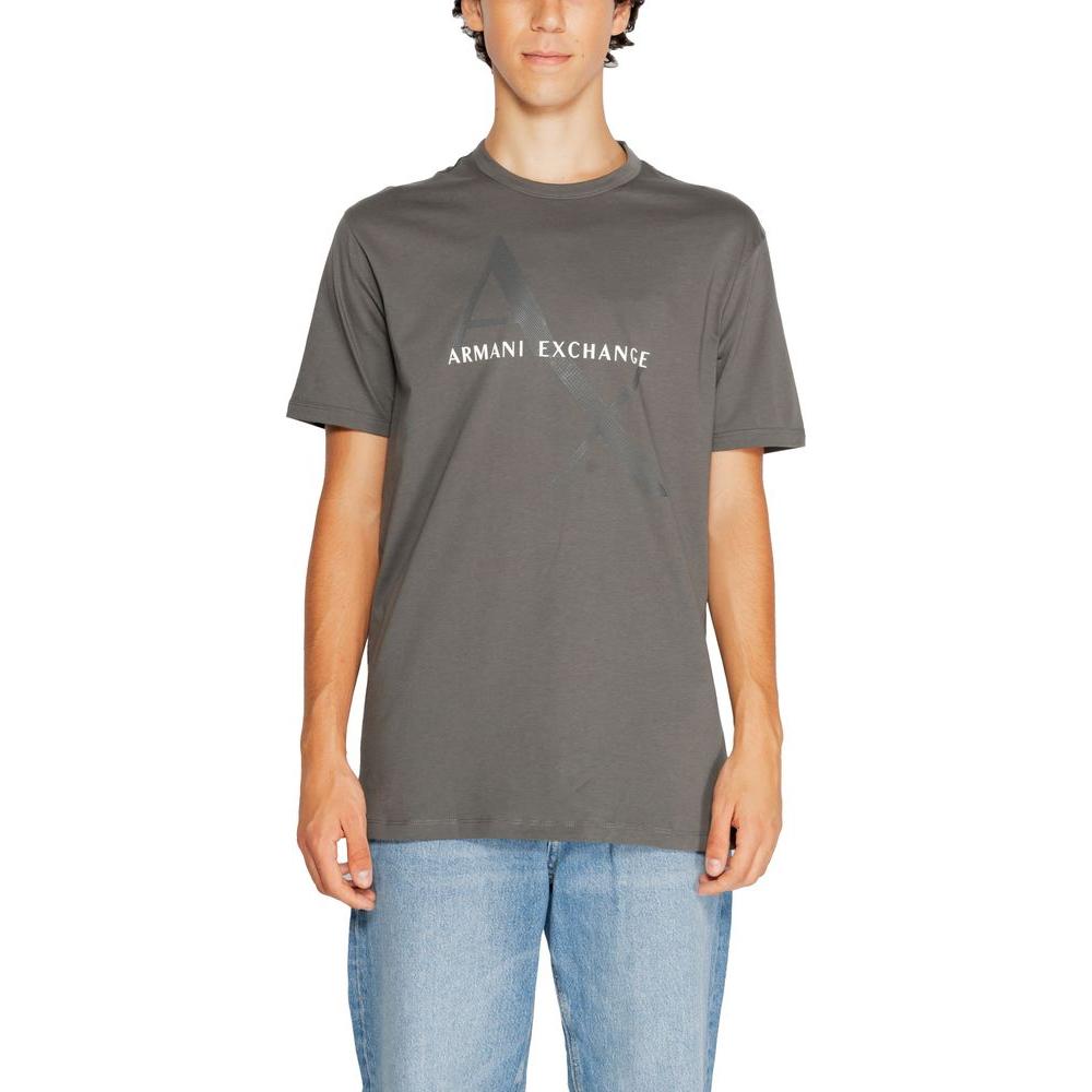 Armani Exchange Gray Cotton T-Shirt Armani Exchange Dim Gray