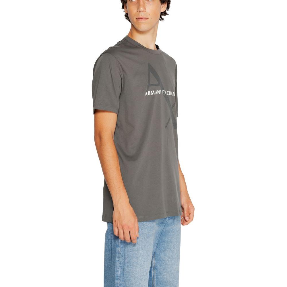 Armani Exchange Gray Cotton T-Shirt Armani Exchange Dim Gray