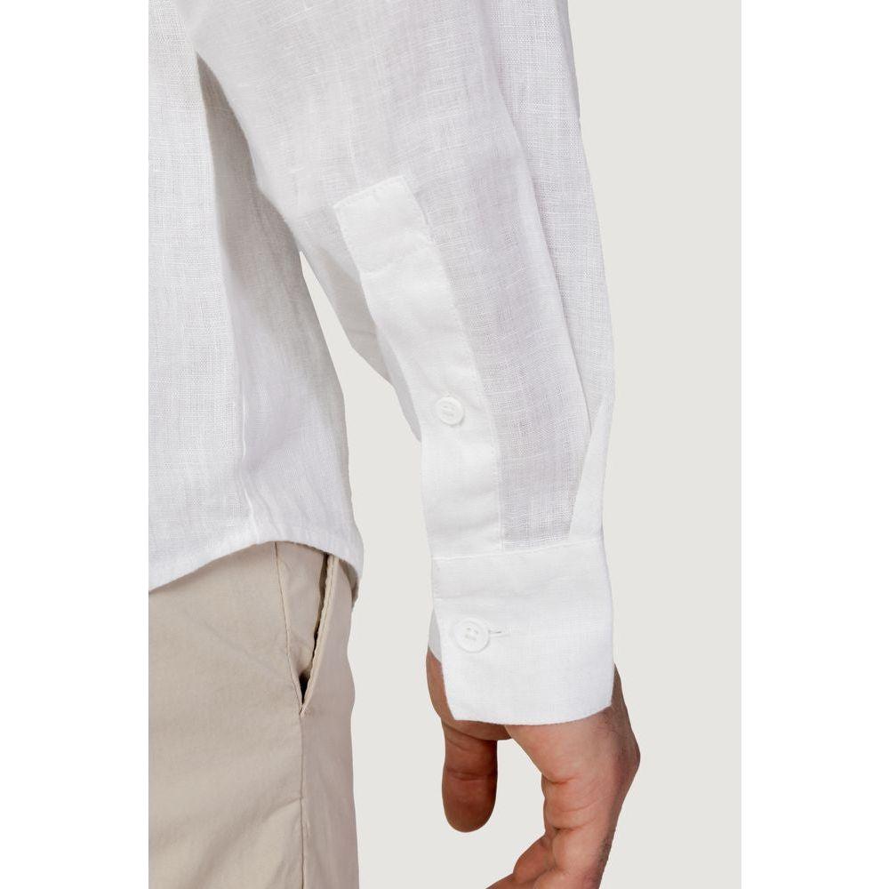 Armani Exchange White Linen Shirt Armani Exchange Light Gray