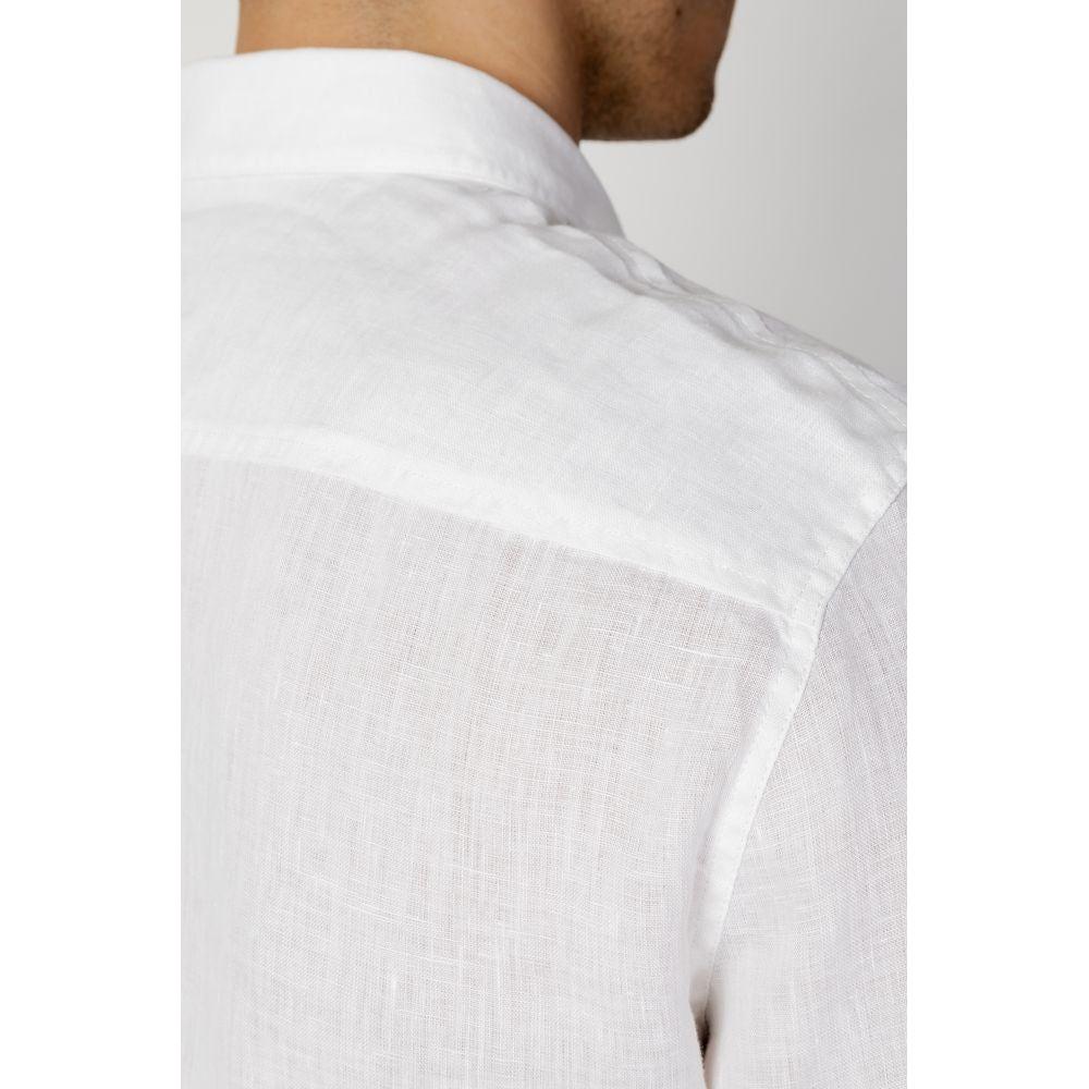 Armani Exchange White Linen Shirt Armani Exchange Light Gray