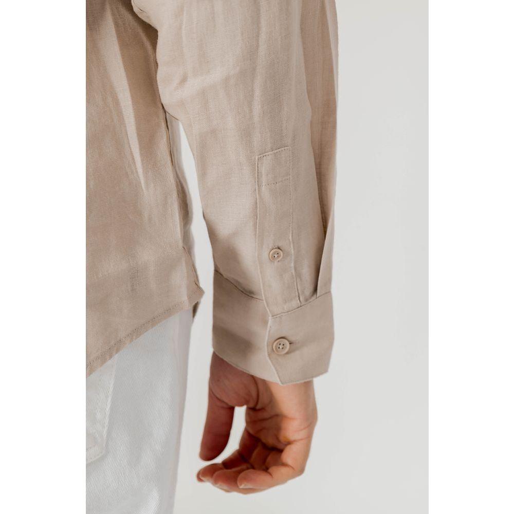 Armani Exchange Beige Linen Shirt Armani Exchange Gray