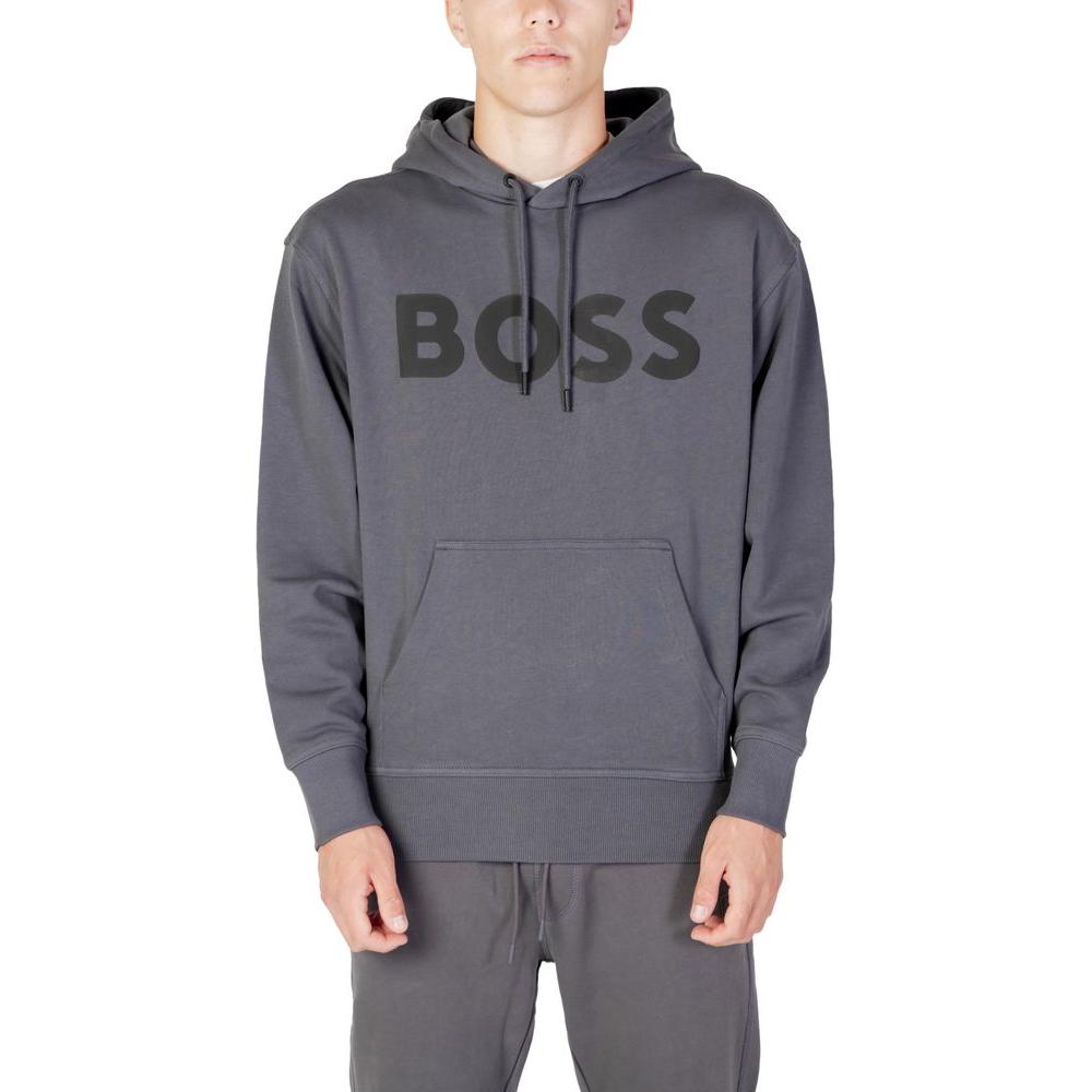 Hugo Boss Gray Cotton Sweater Hugo Boss Dim Gray