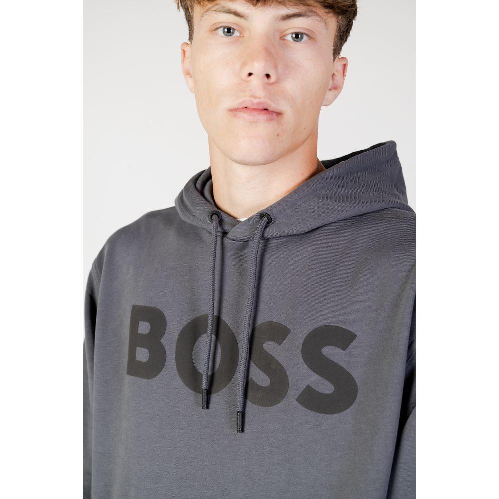 Hugo Boss Gray Cotton Sweater Hugo Boss Dim Gray