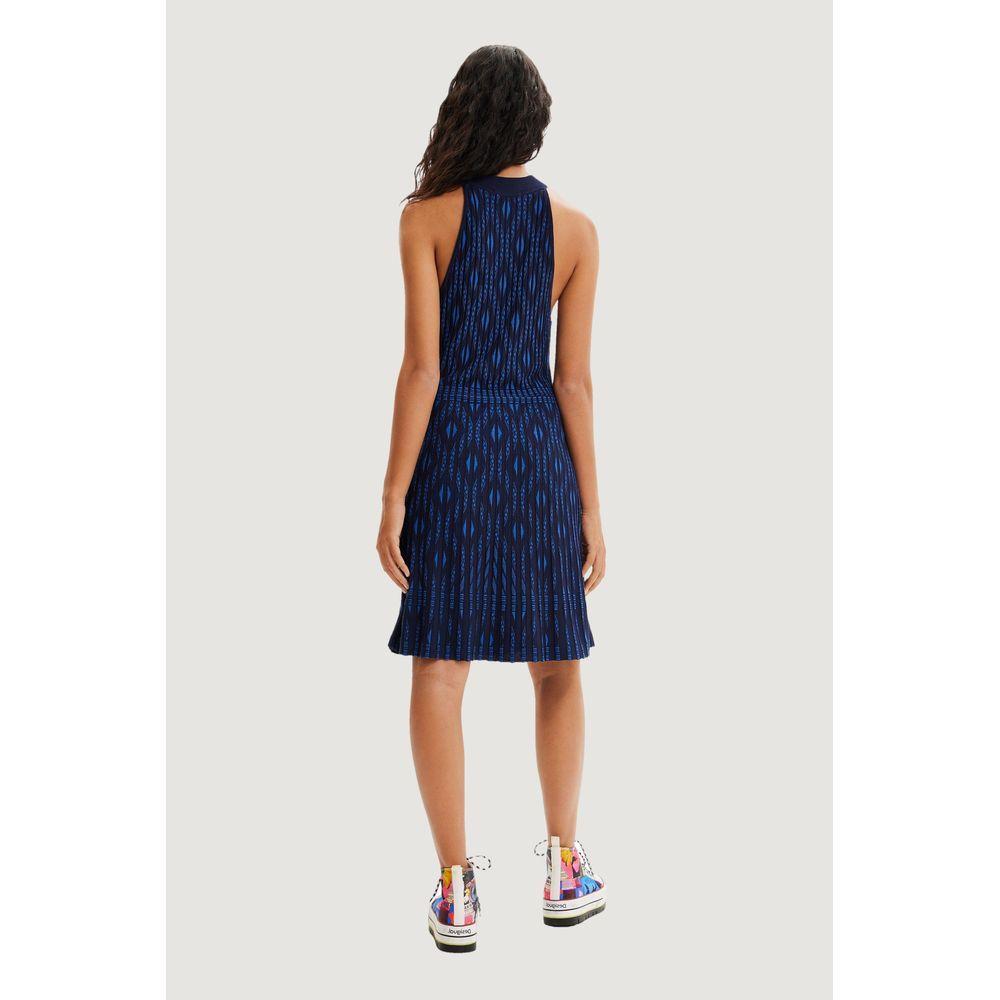 Desigual Blue Viscose Dress Desigual Lavender