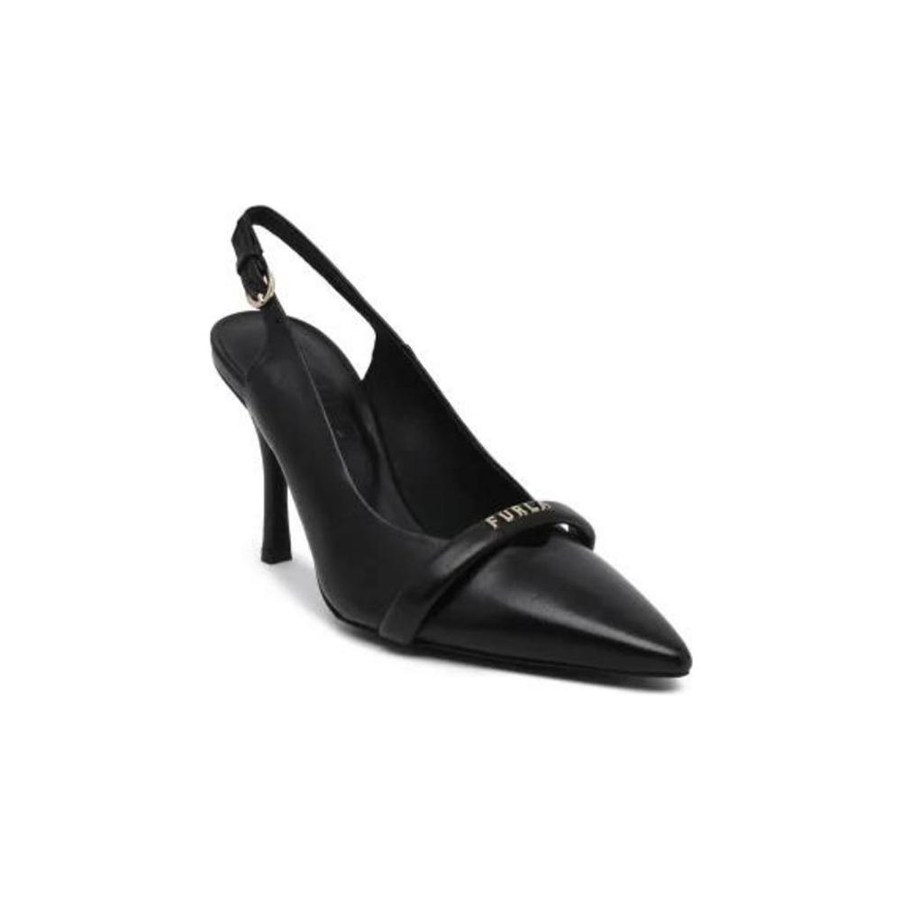 Furla Black Leather Sandal Furla Dark Slate Gray