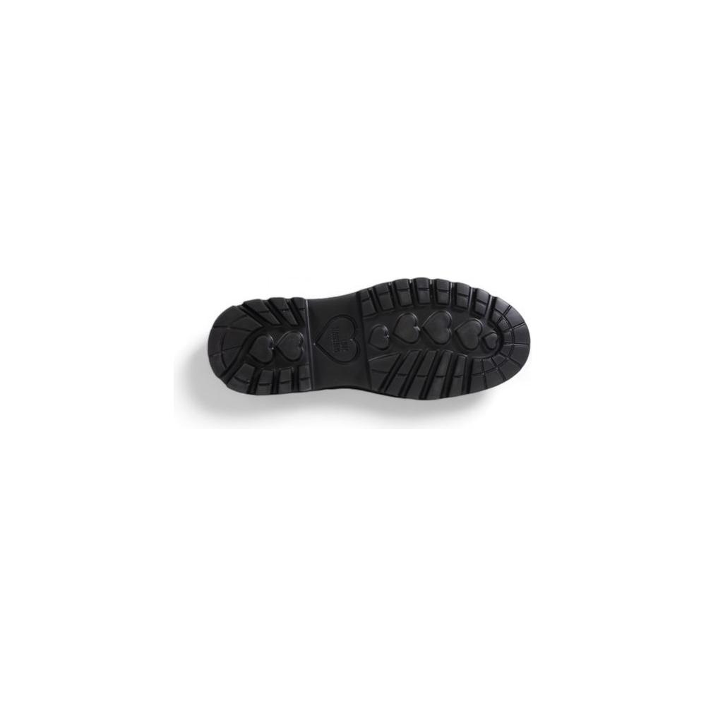 Love Moschino Black Polyethylene Flat Shoe Love Moschino Light Gray