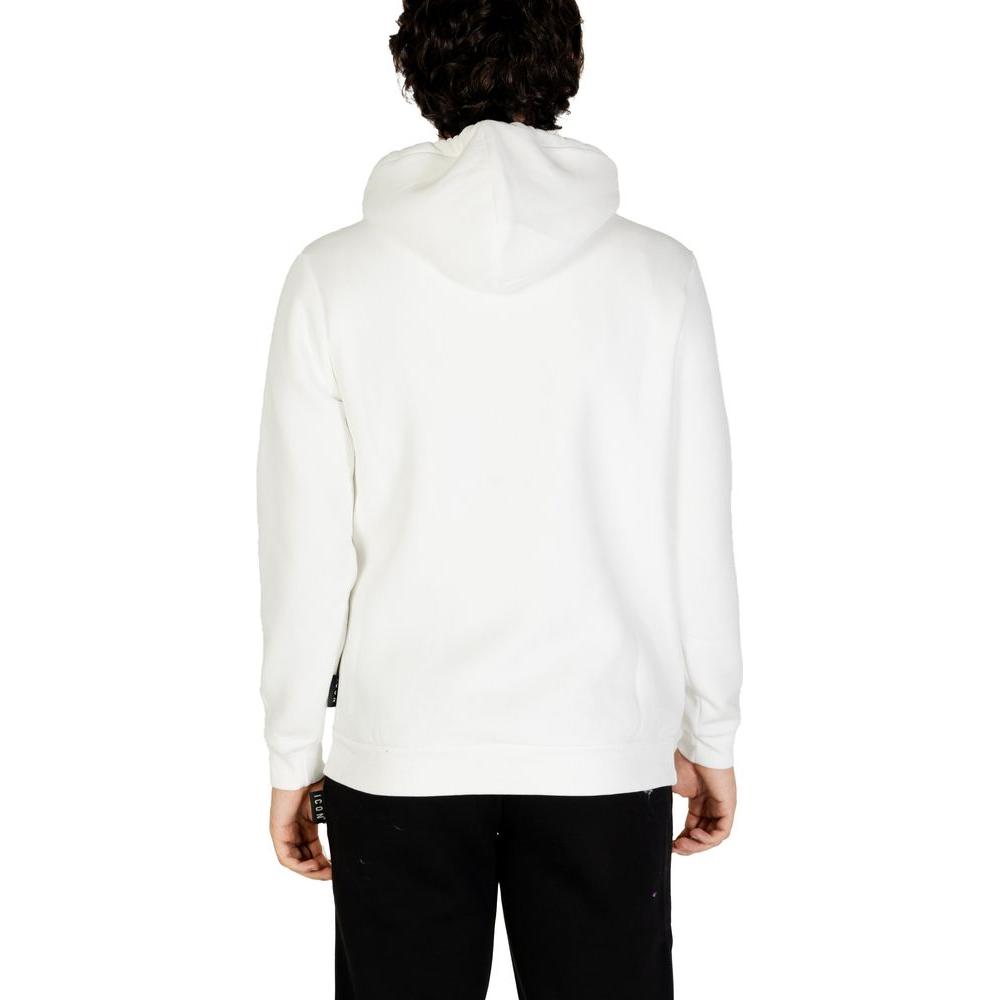 Icon White Cotton Sweater Icon Black