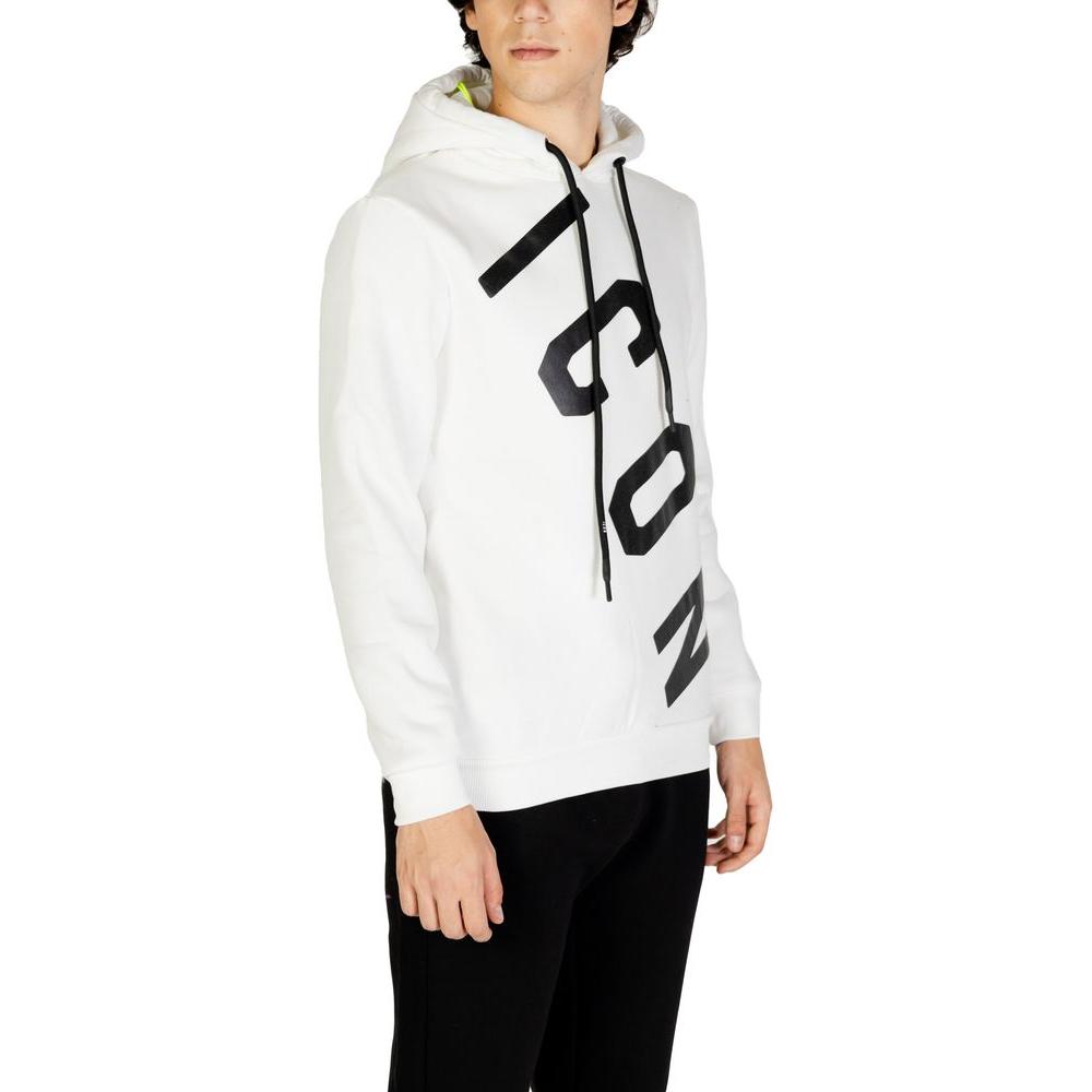 Icon White Cotton Sweater Icon Black