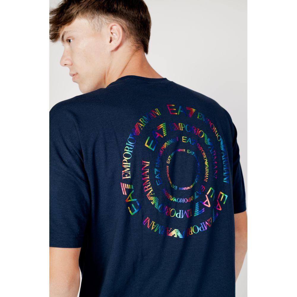 EA7 Emporio Armani Blue Cotton T-Shirt EA7 Emporio Armani Midnight Blue