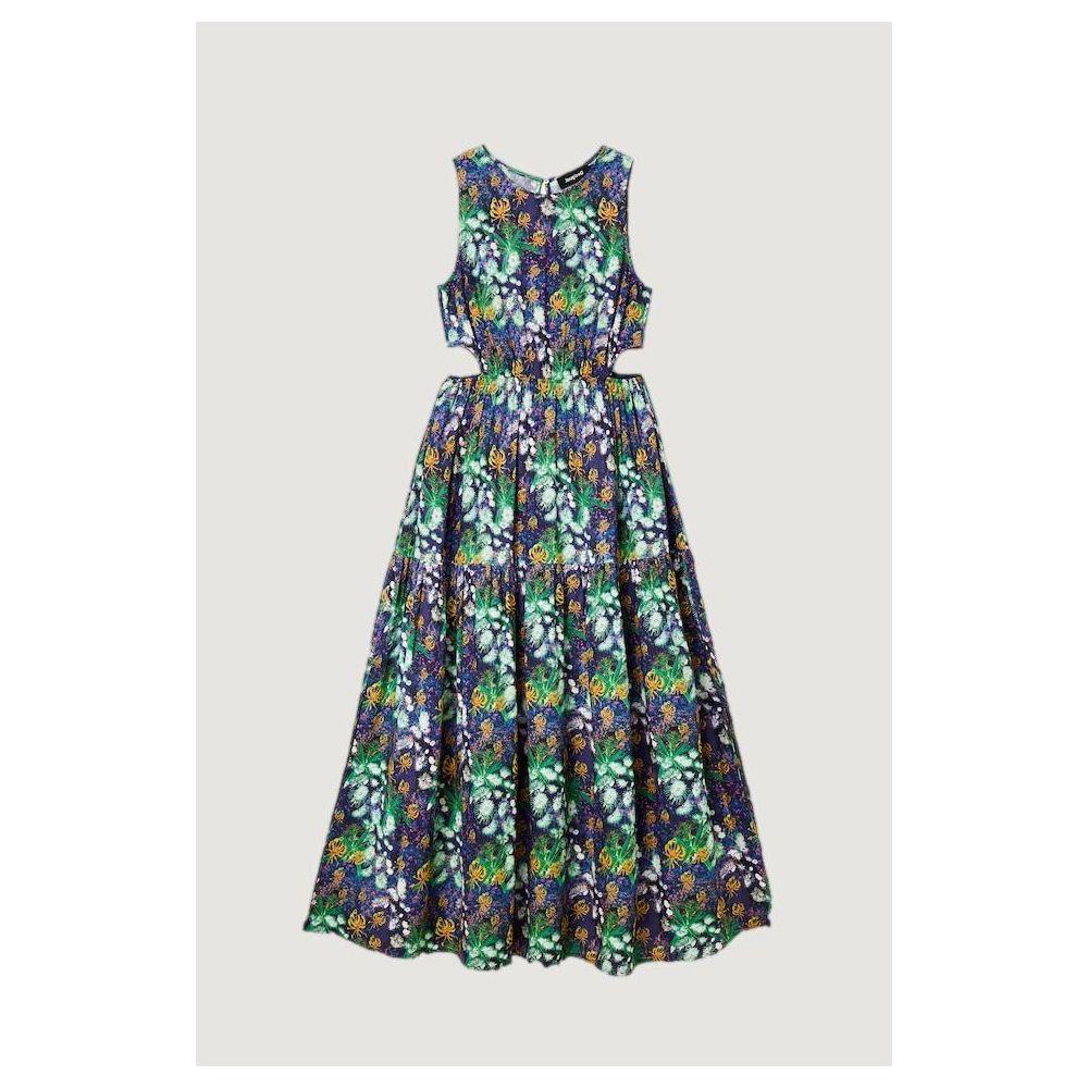 Desigual Blue Viscose Dress Desigual Dark Slate Gray