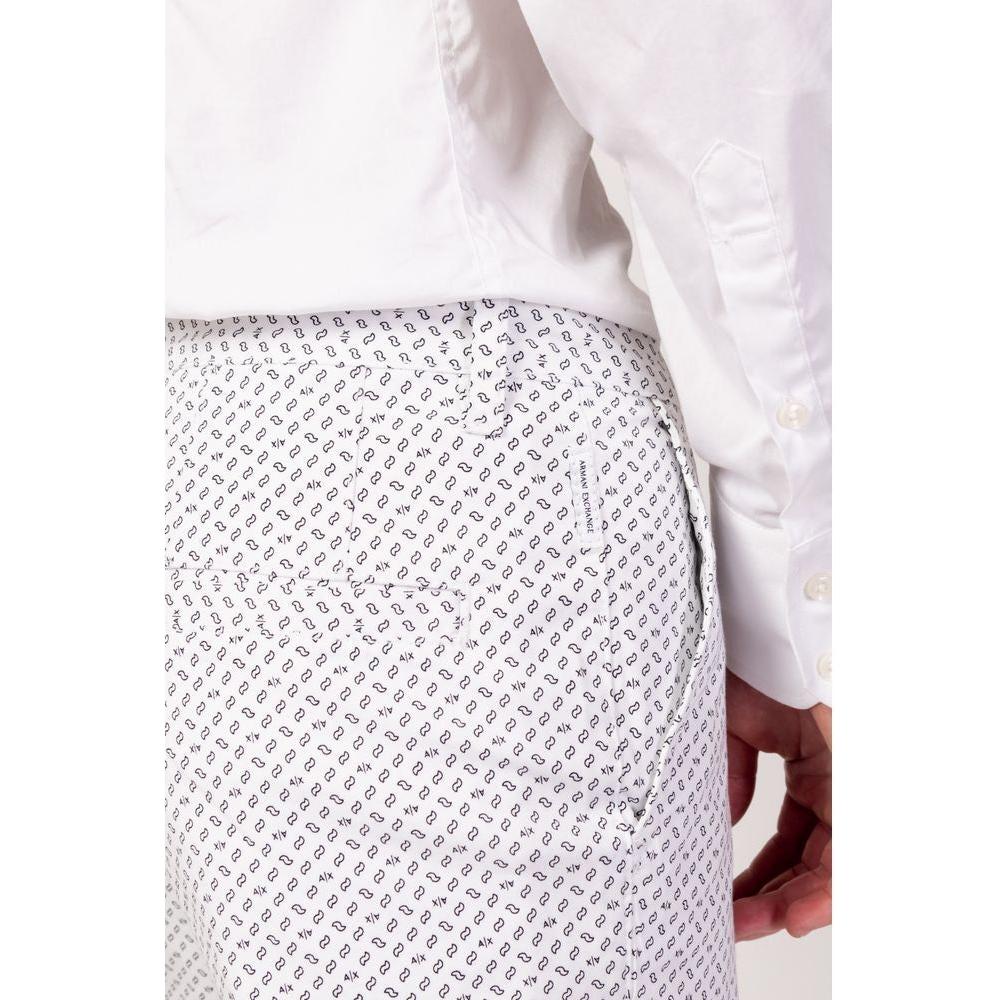 Armani Exchange White Cotton Short Armani Exchange Lavender