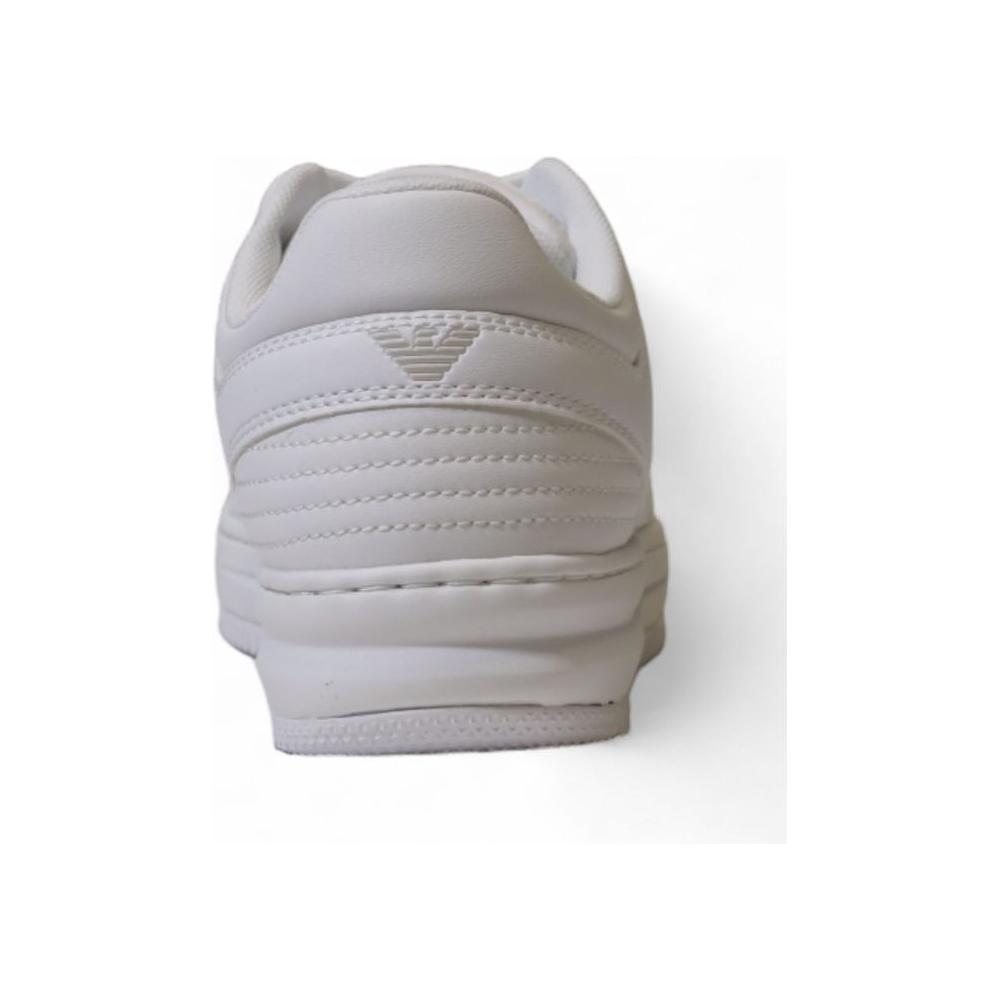 EA7 Emporio Armani White Polyester Sneaker EA7 Emporio Armani Gray