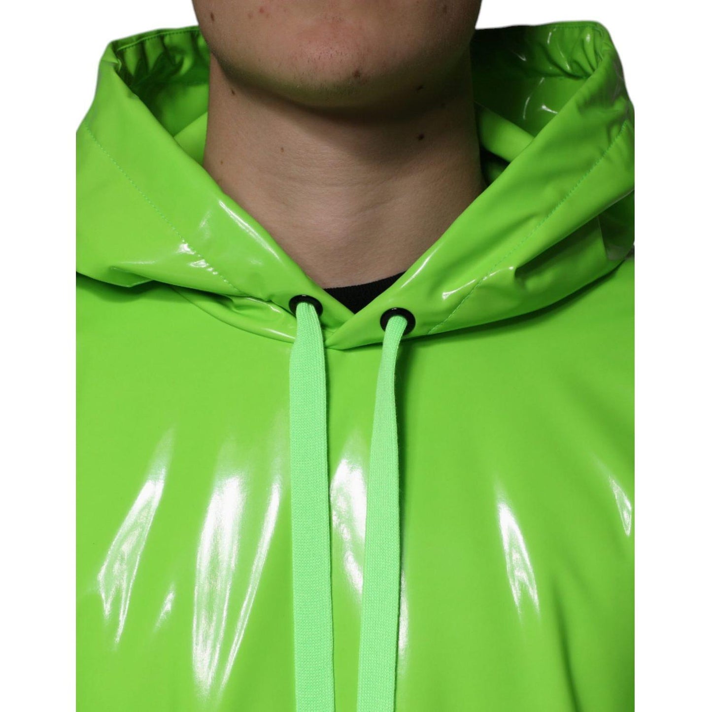 Dolce & Gabbana Green Polyester Hooded Men Pullover Sweater Dolce & Gabbana Yellow Green