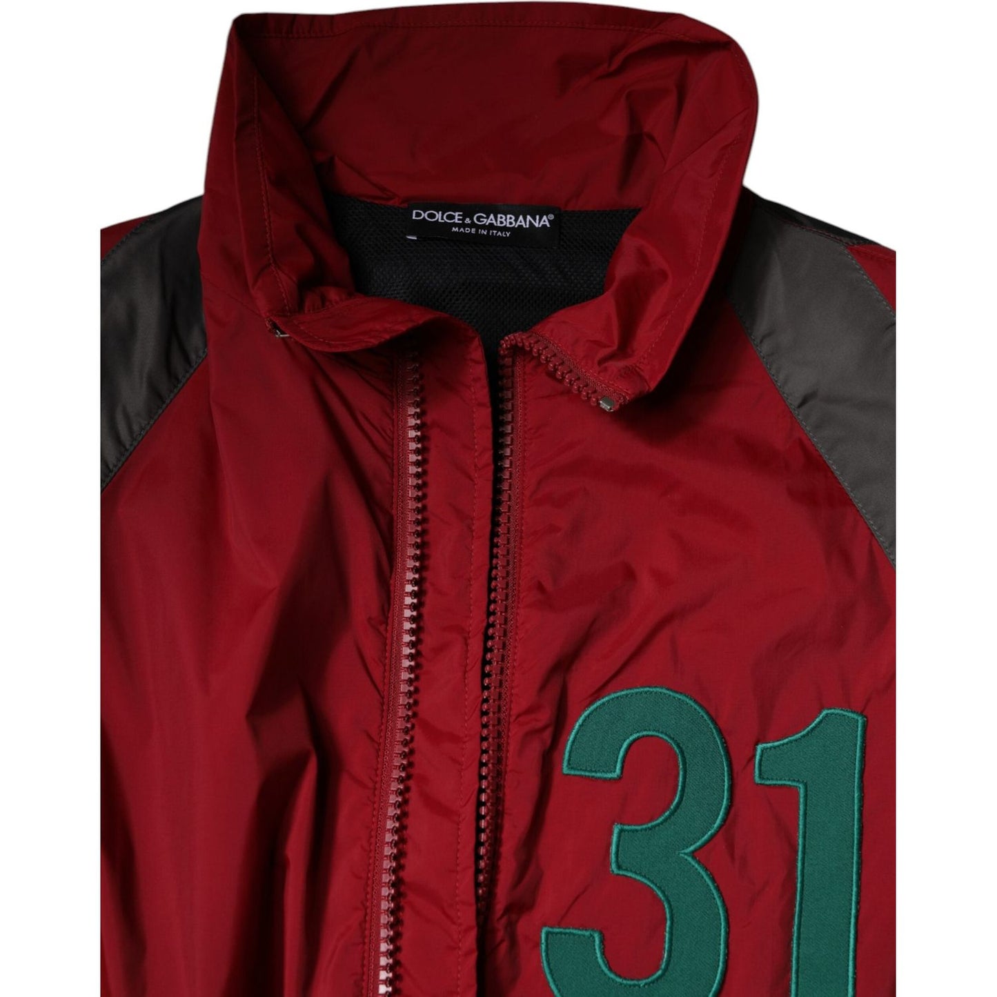 Dolce & Gabbana Multicolor Nylon Full Zip Windbreaker Jacket Dolce & Gabbana Dark Red