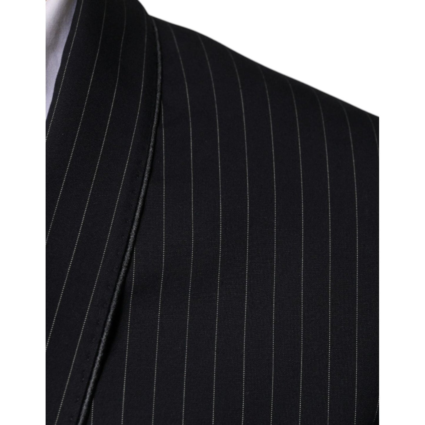 Dolce & Gabbana Black Stripe Single Breasted Formal Suit Dolce & Gabbana Black