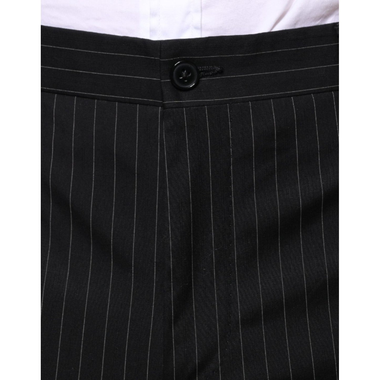 Dolce & Gabbana Black Stripe Single Breasted Formal Suit Dolce & Gabbana Black