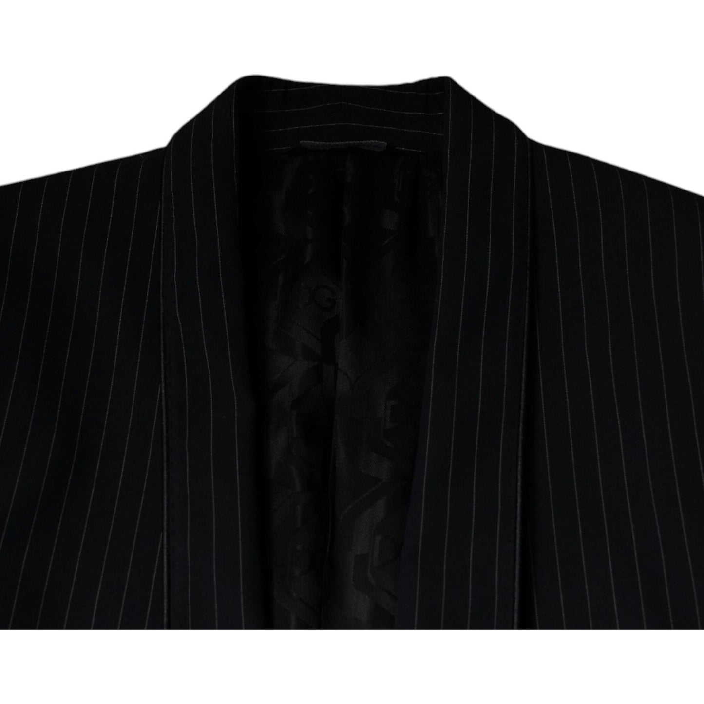 Dolce & Gabbana Black Stripe Single Breasted Formal Suit Dolce & Gabbana Black