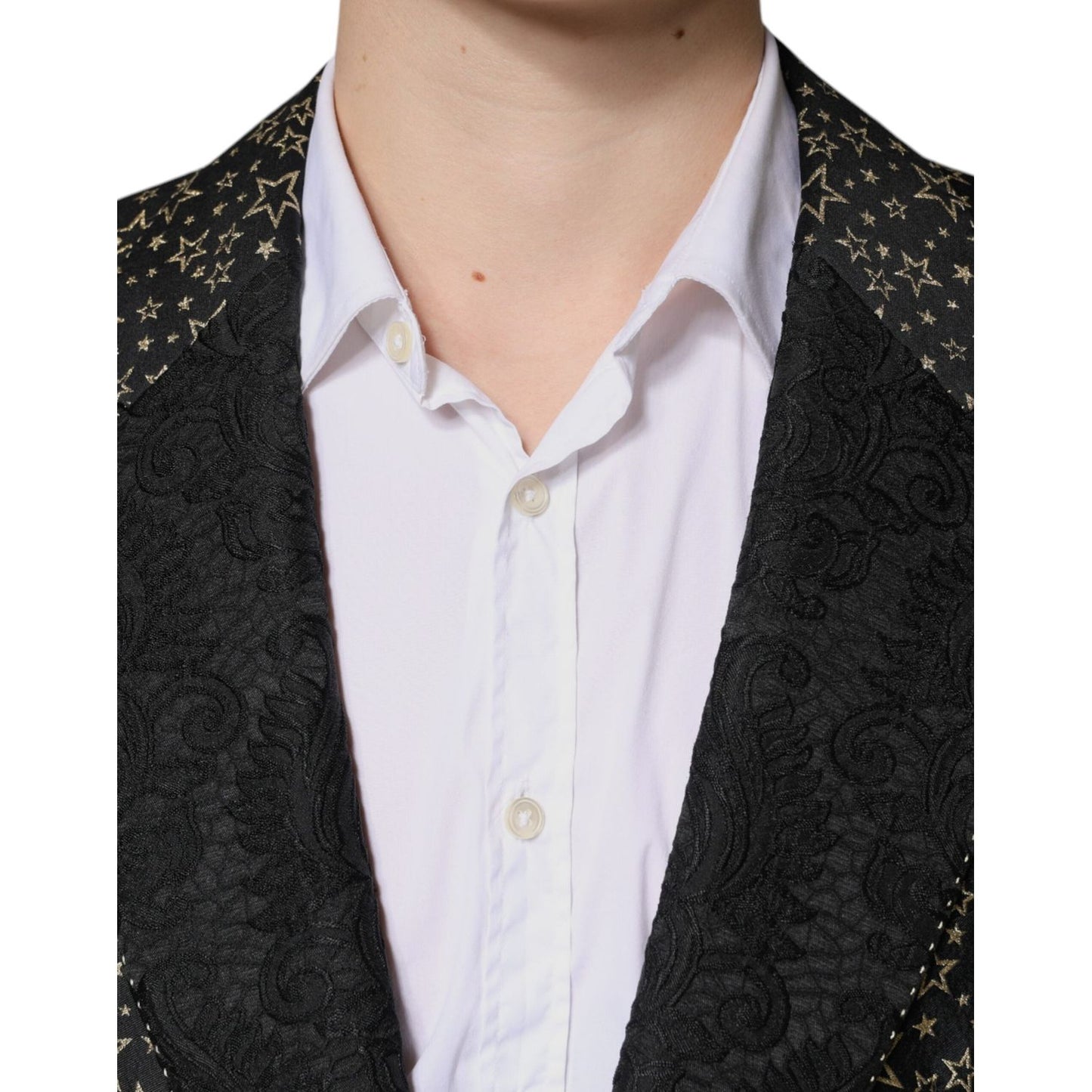 Dolce & Gabbana Black Stars Jacquard SICILIA 2 Piece Suit Dolce & Gabbana Dark Slate Gray