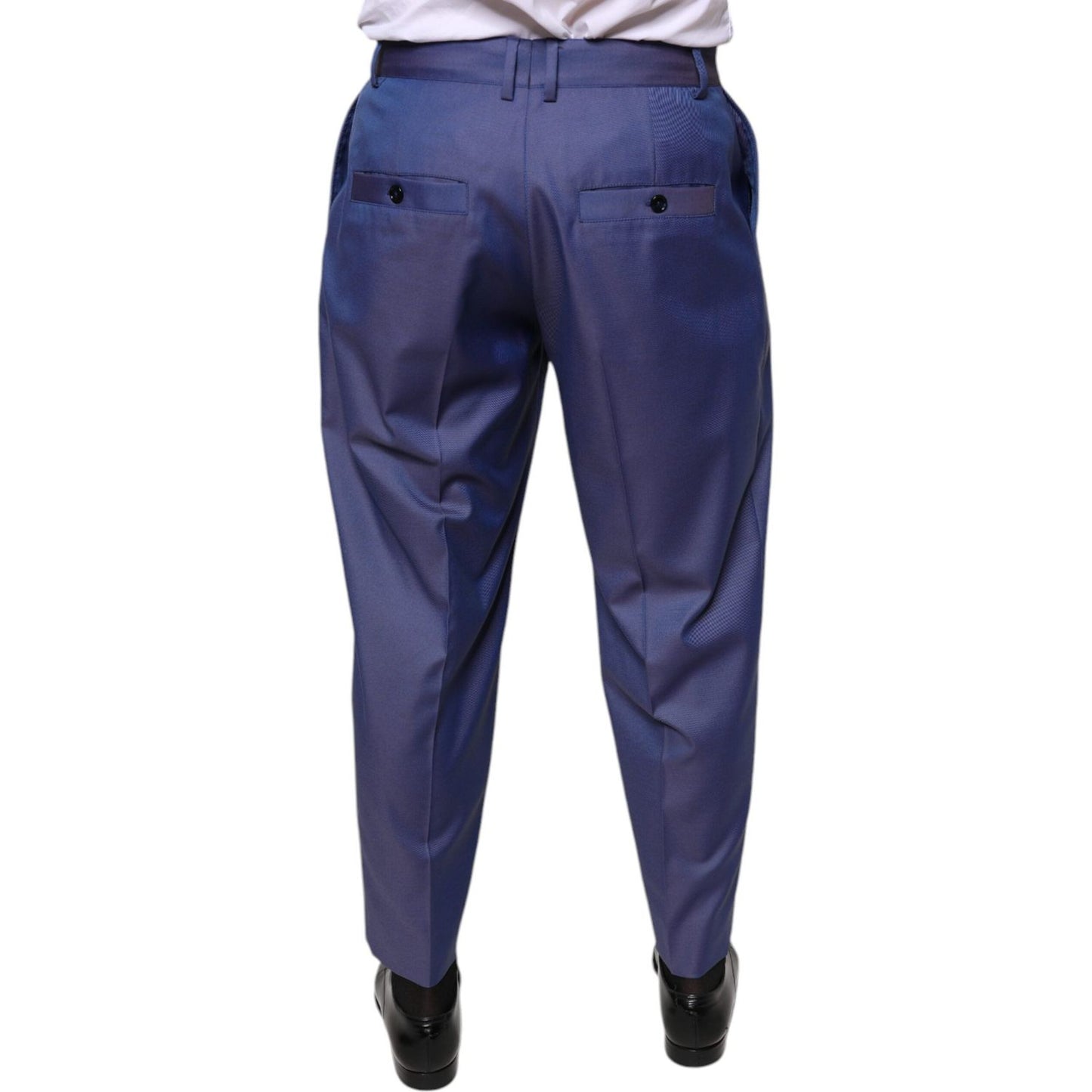 Dolce & Gabbana Blue Wool Tapered Formal Dress Pants Dolce & Gabbana Dark Slate Gray