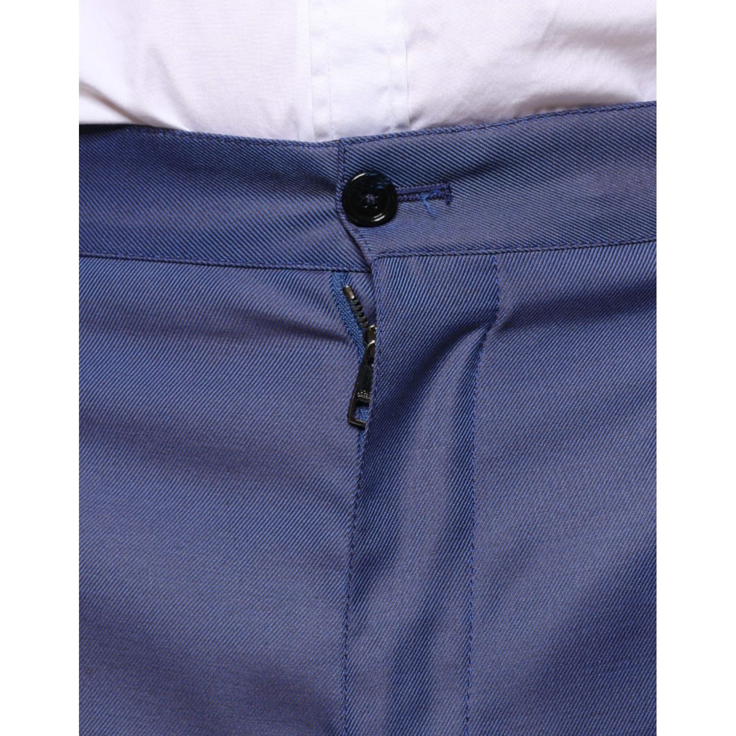 Dolce & Gabbana Blue Wool Tapered Formal Dress Pants Dolce & Gabbana Dark Slate Blue