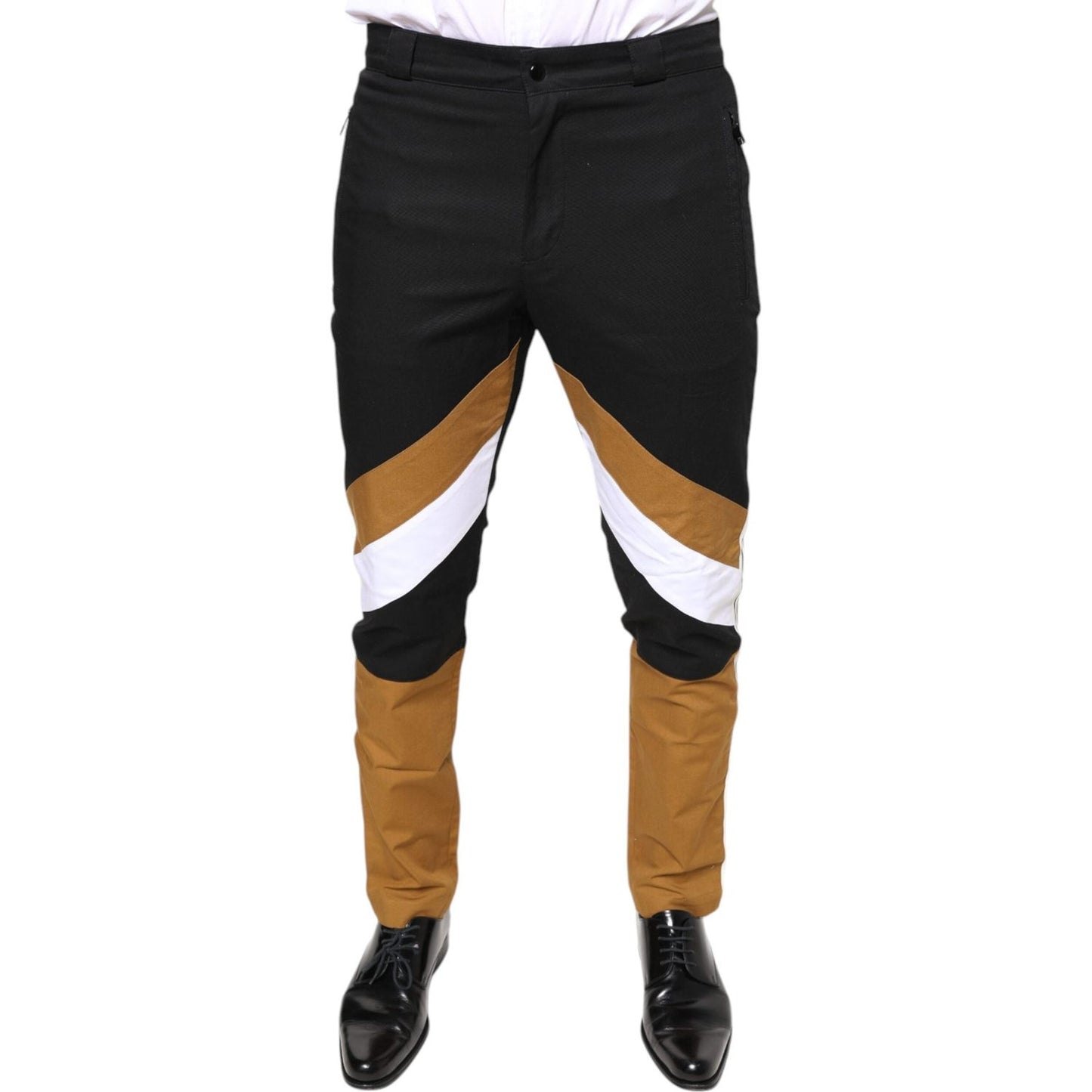 Dolce & Gabbana Multicolor Stripe Skinny Cotton Pants Dolce & Gabbana Dark Slate Gray