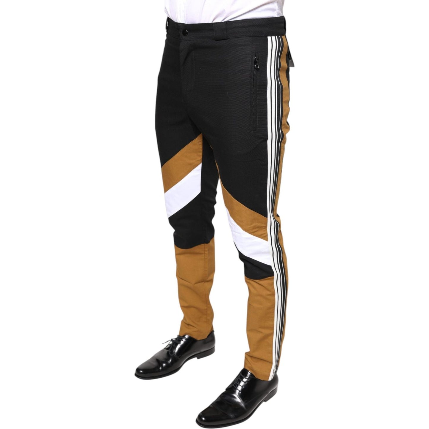 Dolce & Gabbana Multicolor Stripe Skinny Cotton Pants Dolce & Gabbana Dark Slate Gray