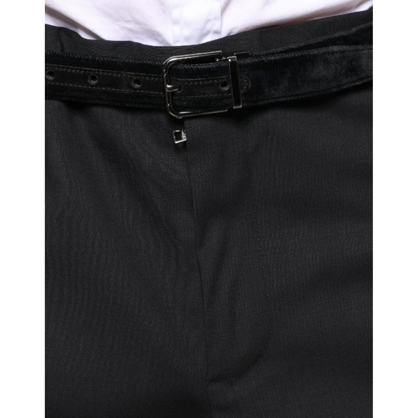 Dolce & Gabbana Black Wool Men Formal Dress Pants Dolce & Gabbana Black