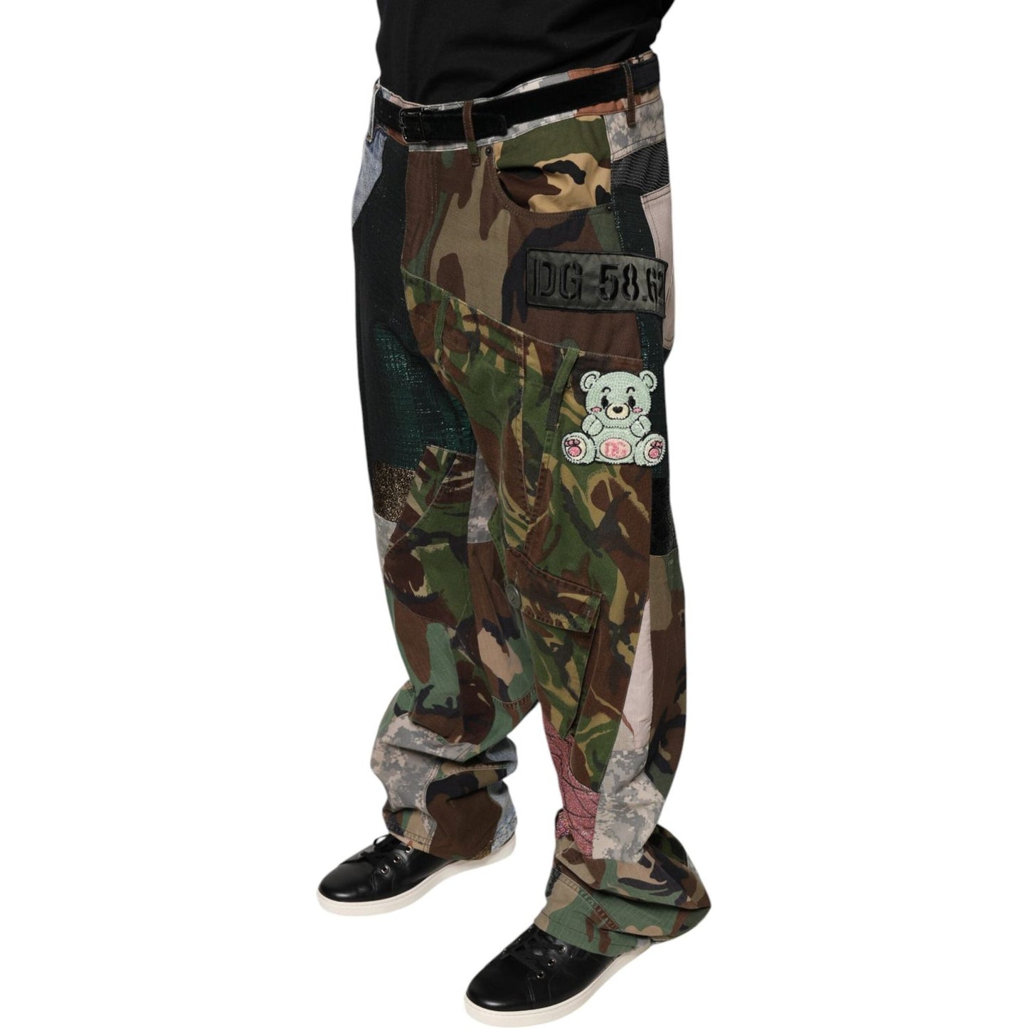 Dolce & Gabbana Multicolor Patchwork Camouflage Denim Jeans Dolce & Gabbana Dark Slate Gray