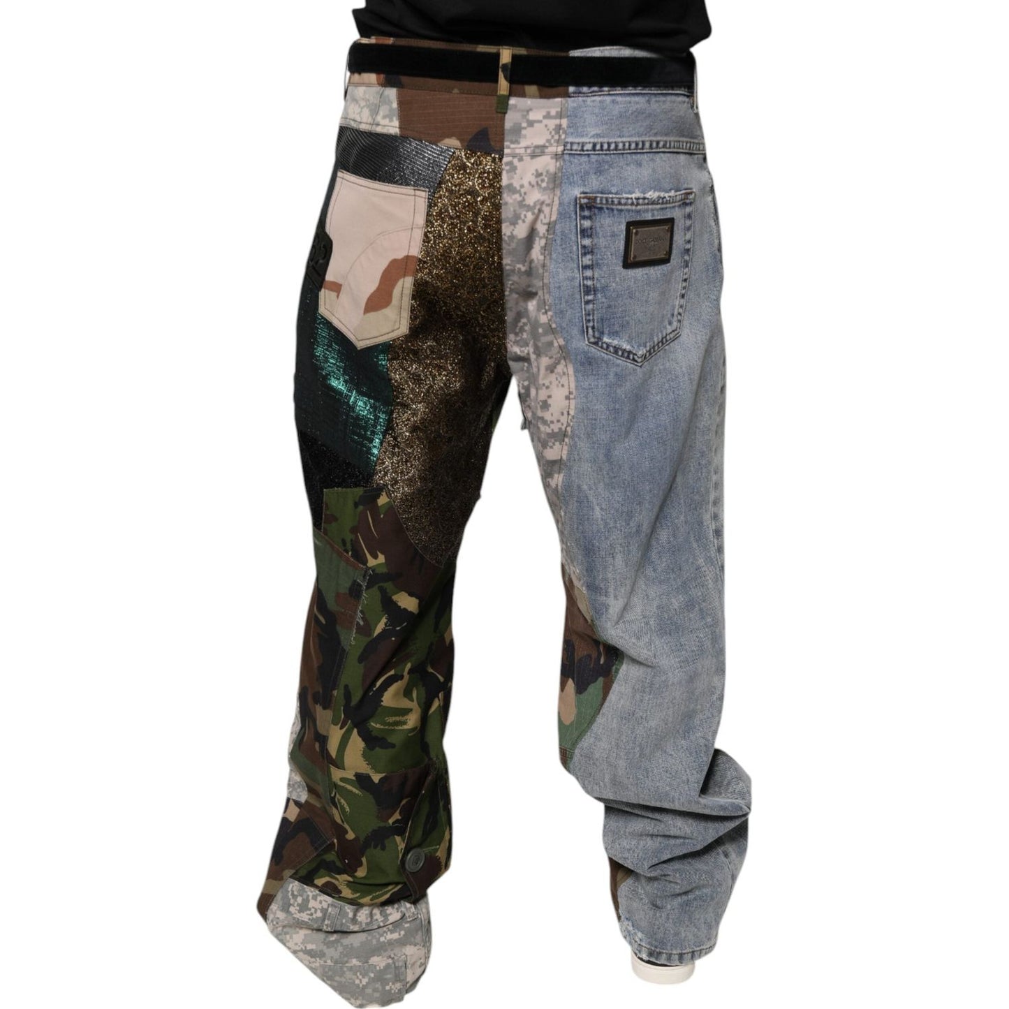 Dolce & Gabbana Multicolor Patchwork Camouflage Denim Jeans Dolce & Gabbana Dim Gray