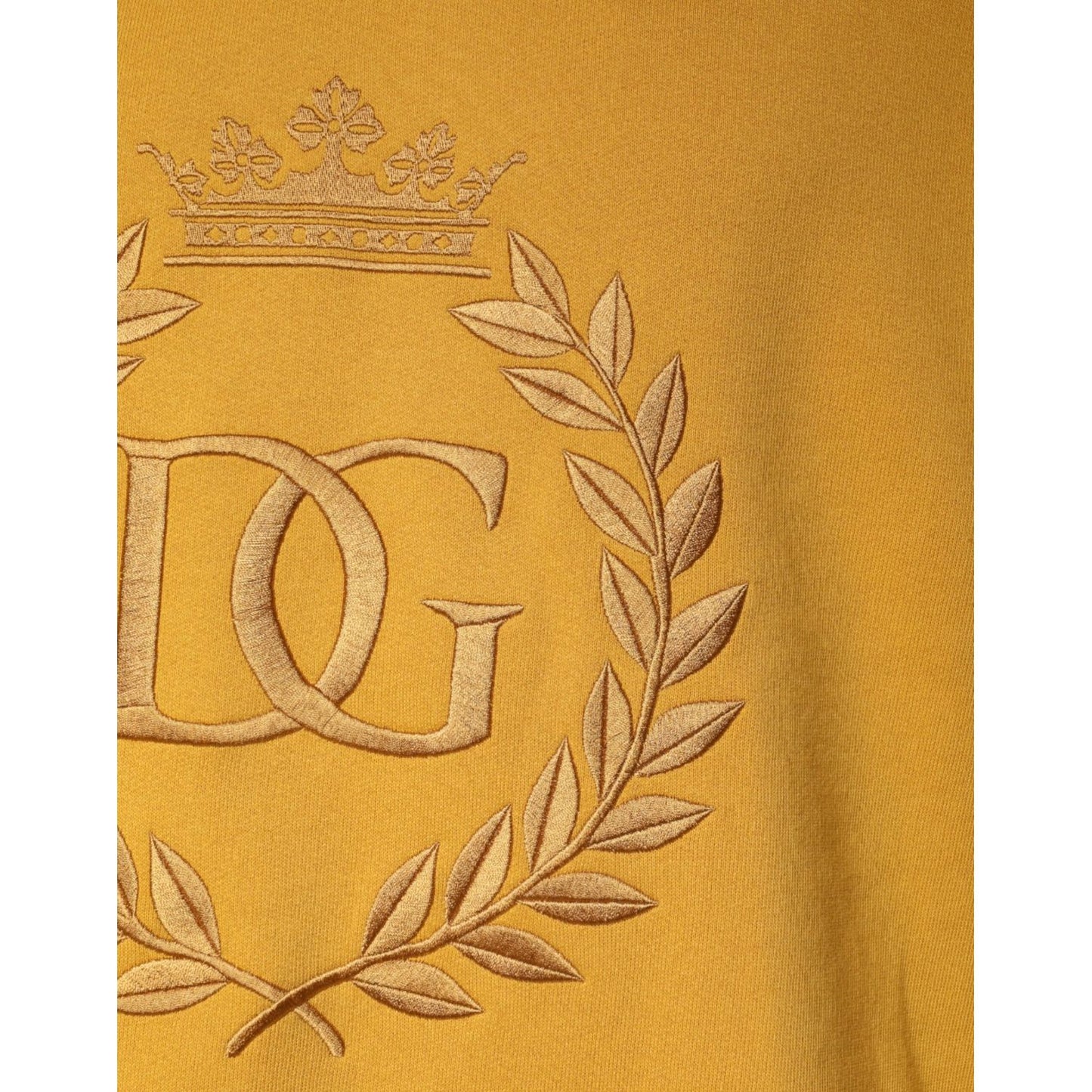 Dolce & Gabbana Mustard DG Hooded Men Sweatshirt Sweater Dolce & Gabbana Goldenrod