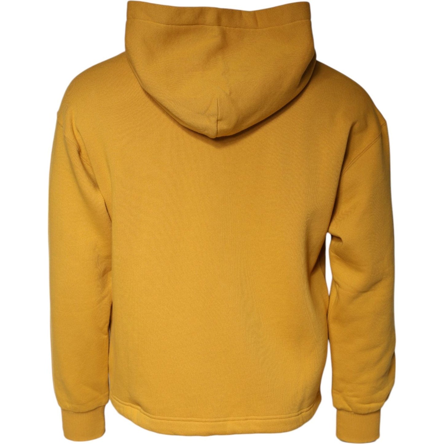 Dolce & Gabbana Mustard DG Hooded Men Sweatshirt Sweater Dolce & Gabbana Goldenrod