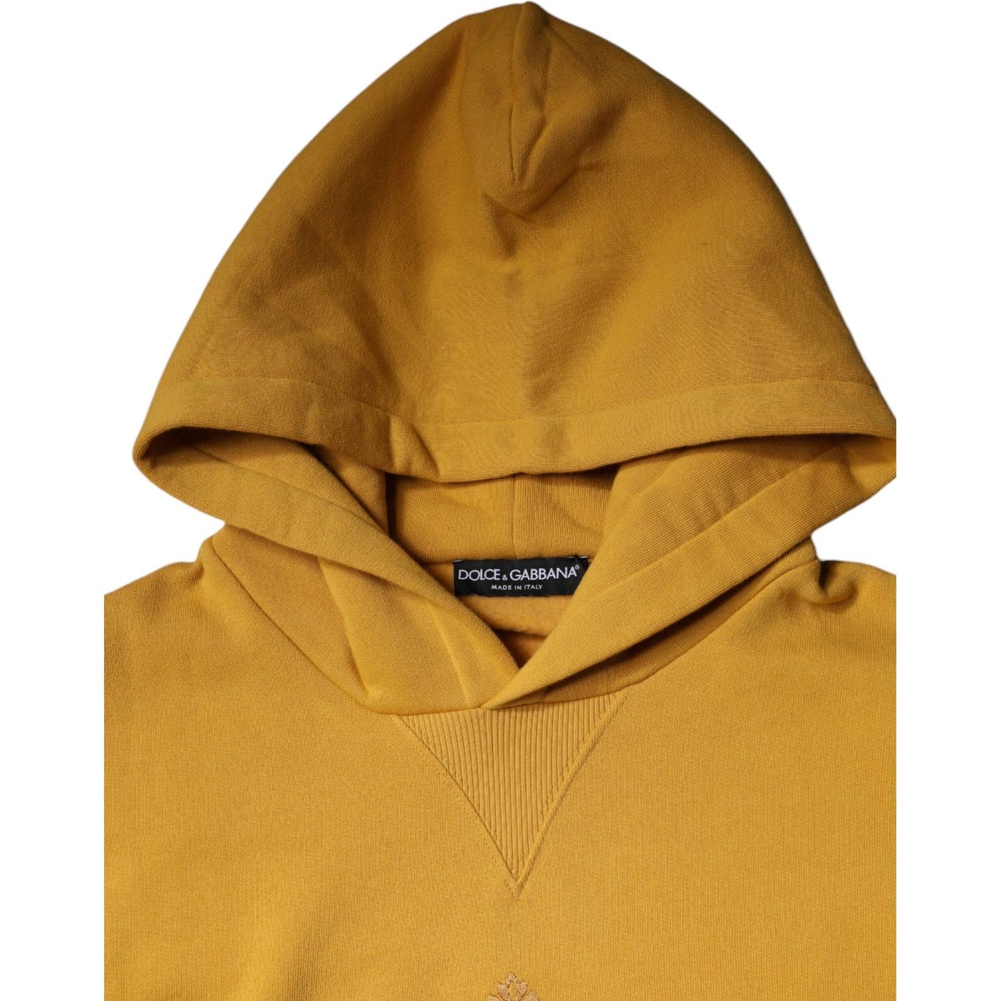 Dolce & Gabbana Mustard DG Hooded Men Sweatshirt Sweater Dolce & Gabbana Dark Goldenrod