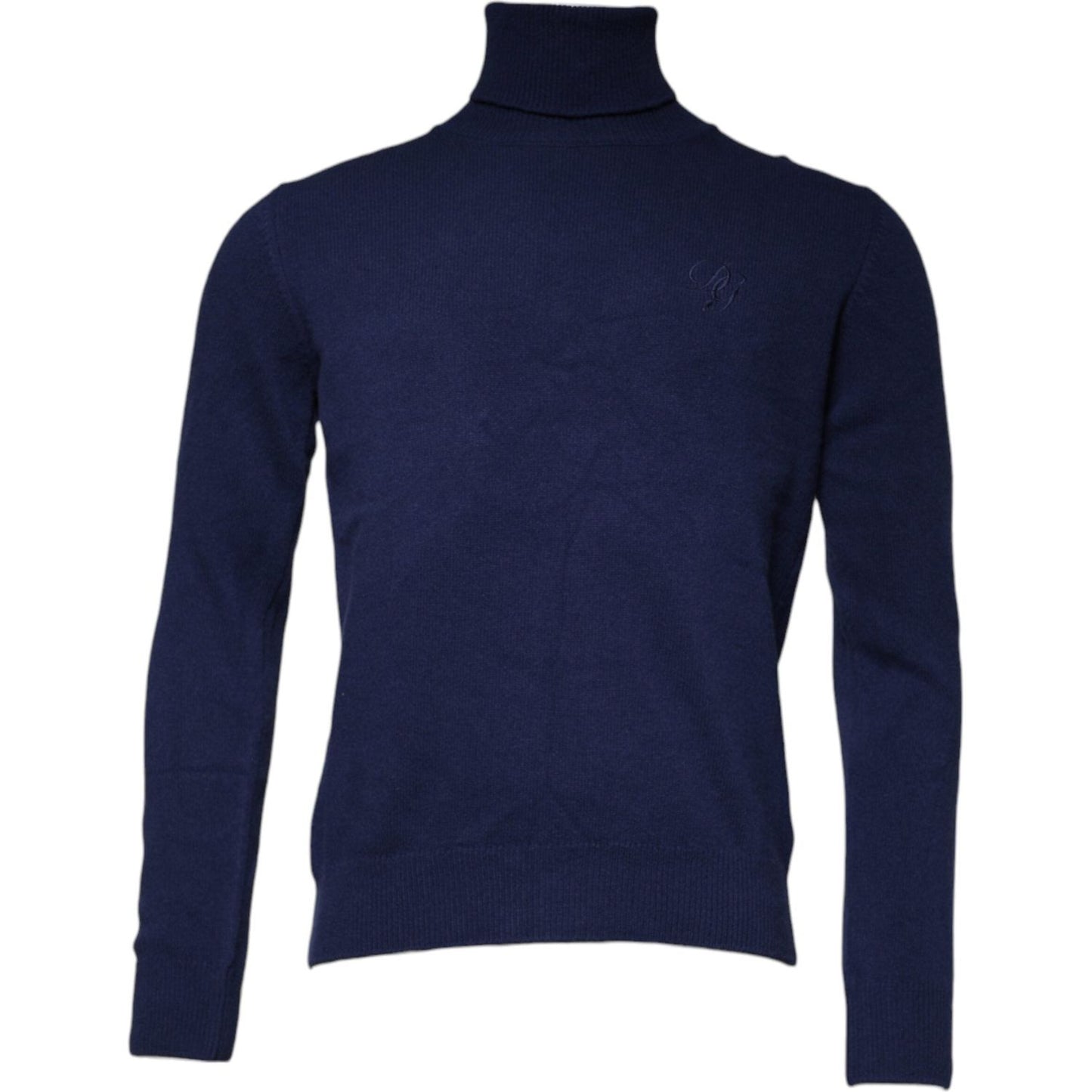 Dolce & Gabbana Blue Wool Knit Turtleneck Pullover Sweater Dolce & Gabbana Dark Slate Gray