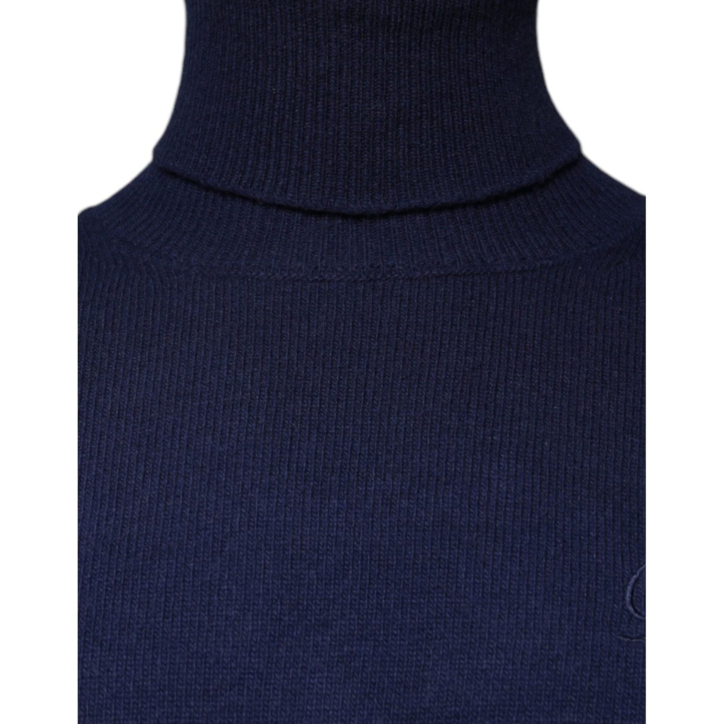 Dolce & Gabbana Blue Wool Knit Turtleneck Pullover Sweater Dolce & Gabbana Dark Slate Gray