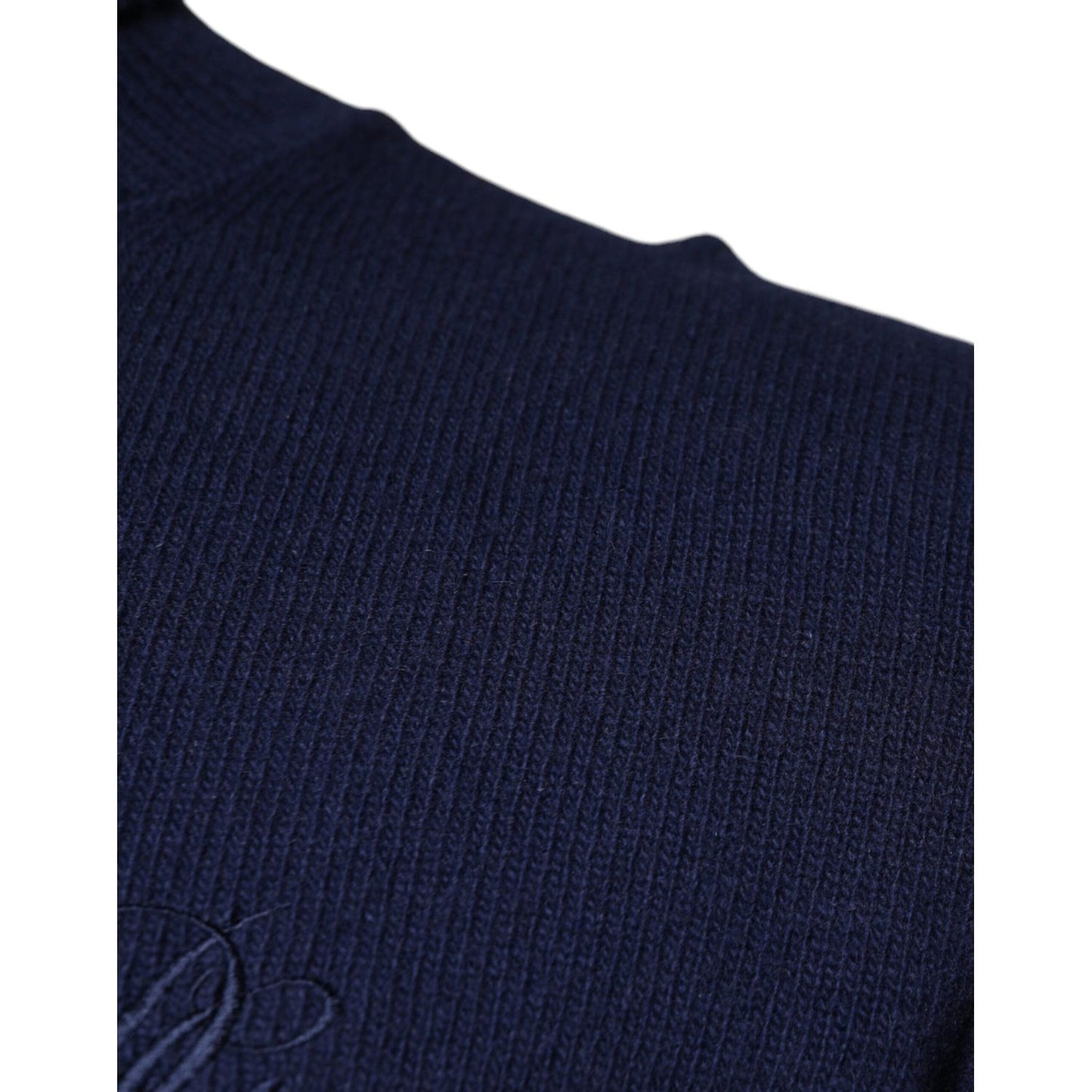 Dolce & Gabbana Blue Wool Knit Turtleneck Pullover Sweater Dolce & Gabbana Black