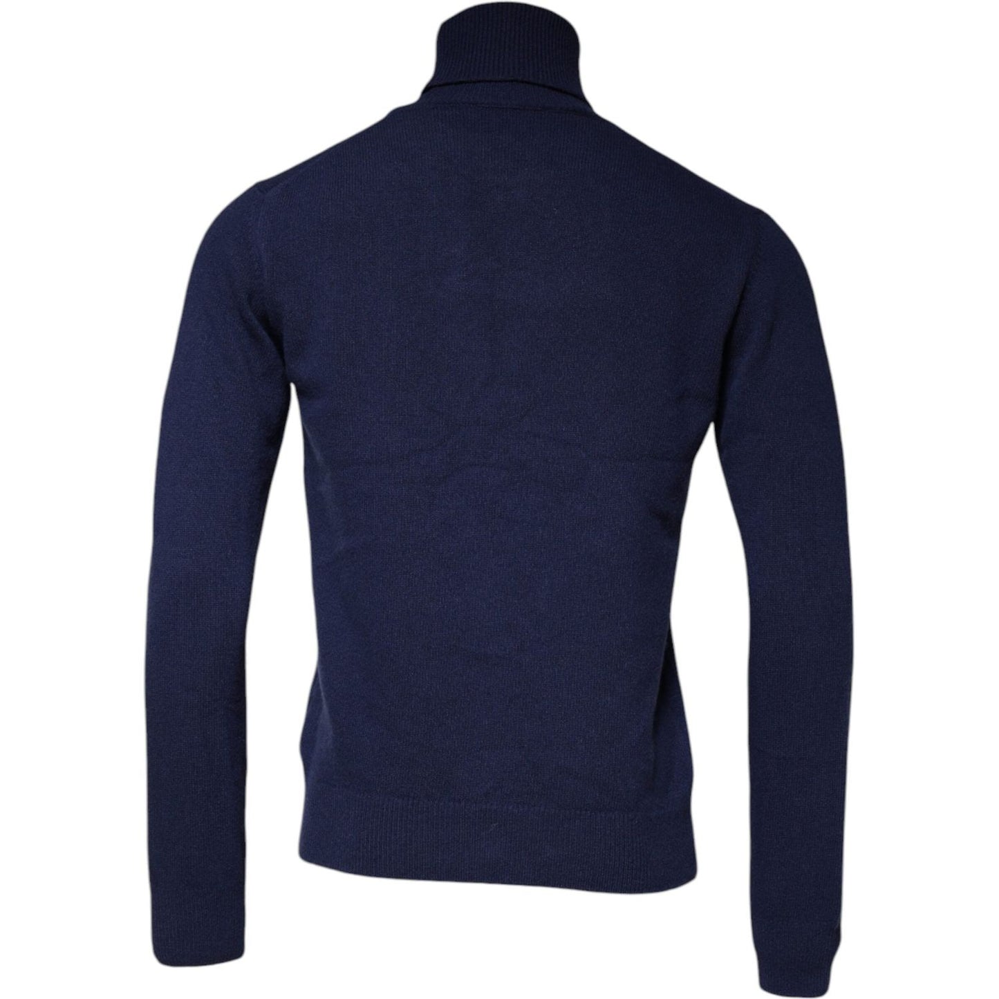 Dolce & Gabbana Blue Wool Knit Turtleneck Pullover Sweater Dolce & Gabbana Dark Slate Gray