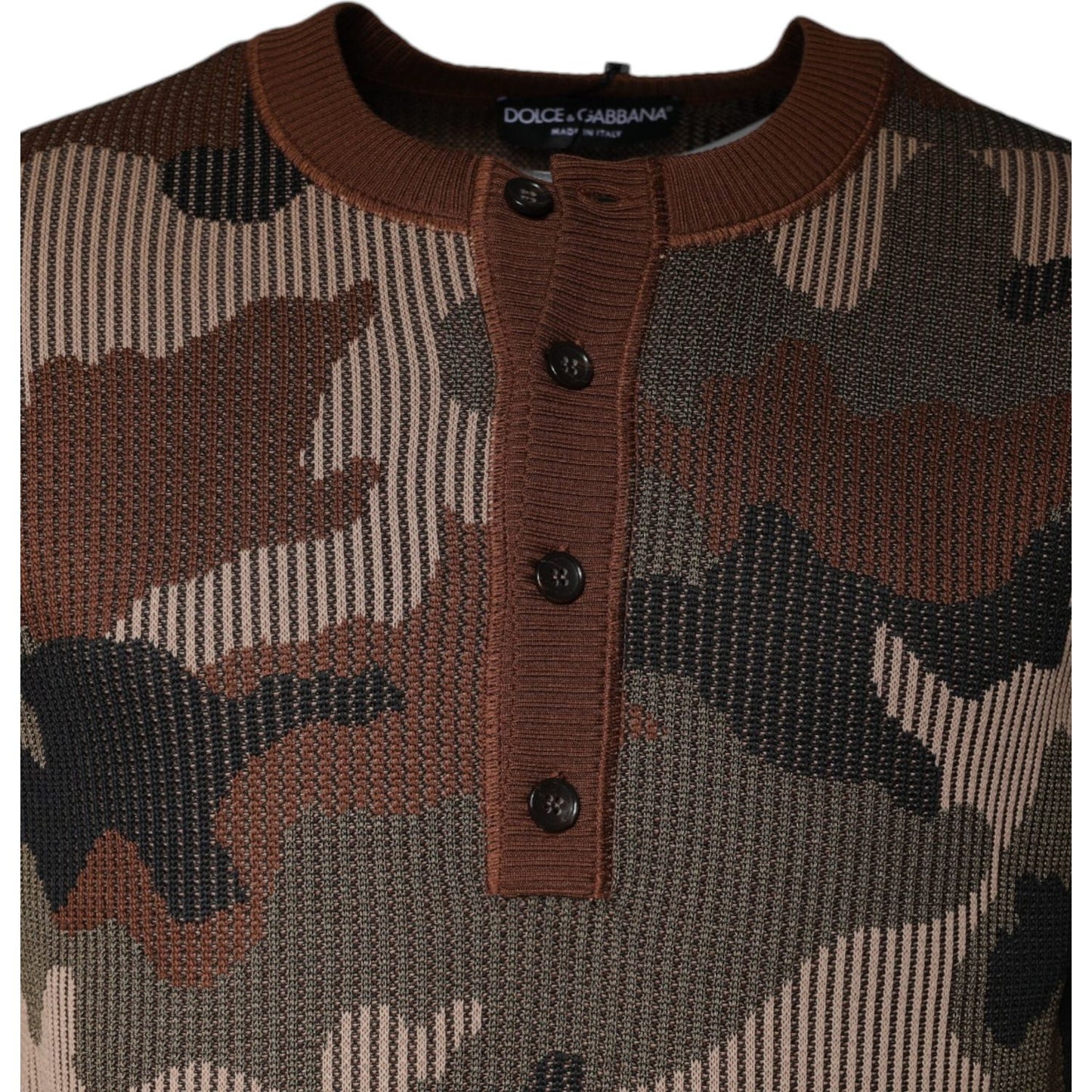 Dolce & Gabbana Multicolor Camouflage Men Pullover Sweater Dolce & Gabbana Dark Slate Gray
