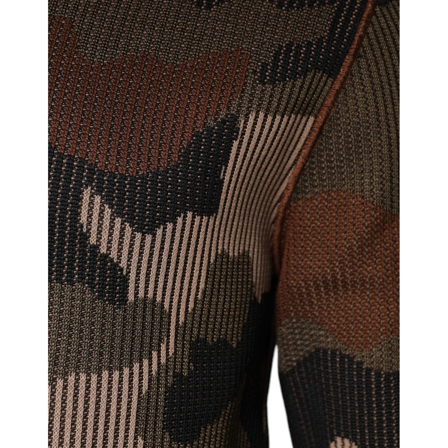 Dolce & Gabbana Multicolor Camouflage Men Pullover Sweater Dolce & Gabbana Black