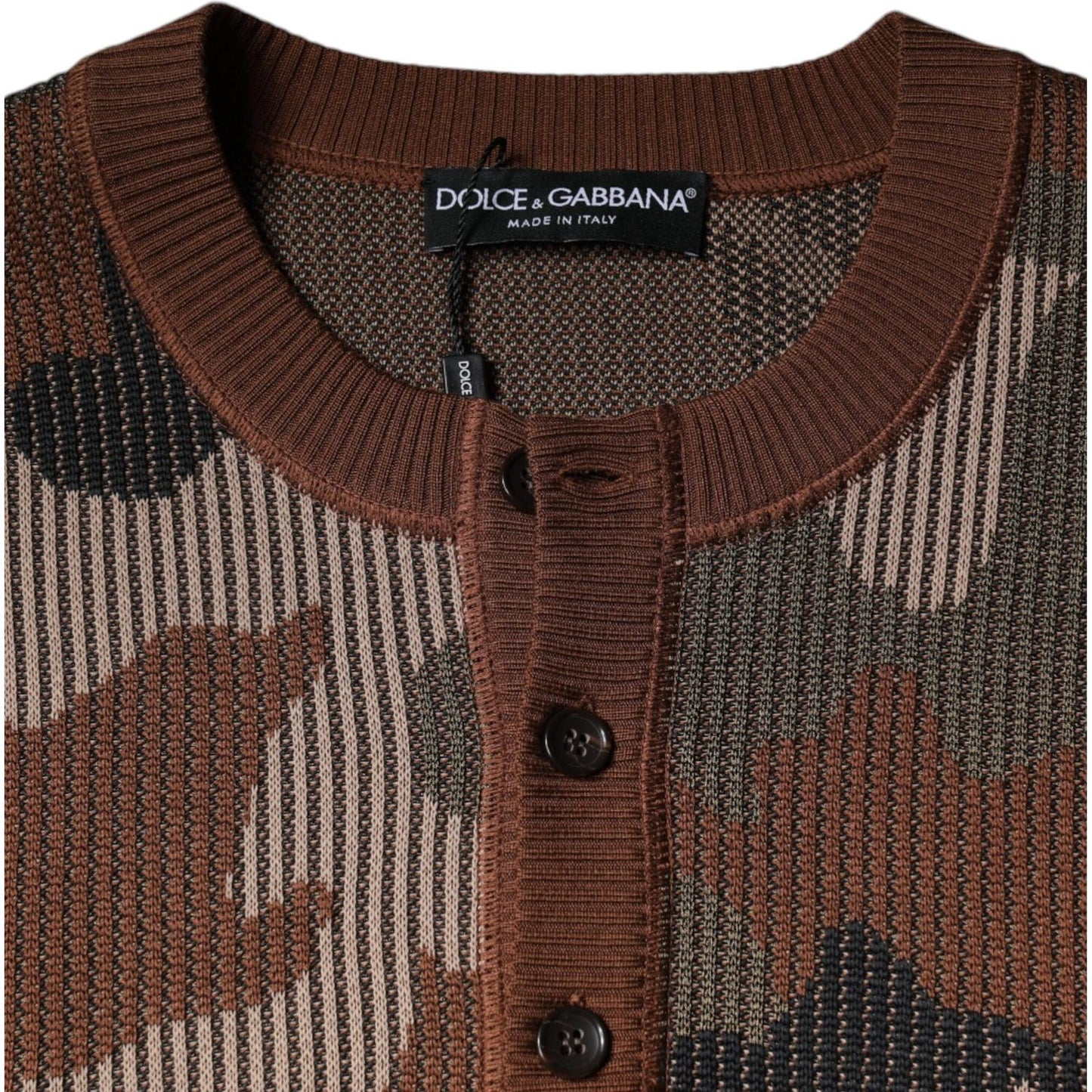 Dolce & Gabbana Multicolor Camouflage Men Pullover Sweater Dolce & Gabbana Dark Slate Gray