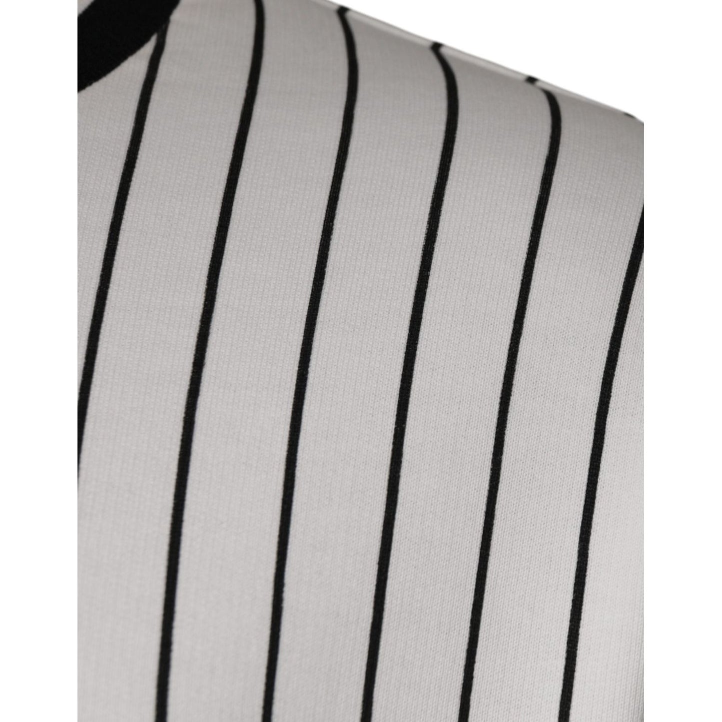 Dolce & Gabbana Black White Stripes Logo Sweatshirt Sweater Dolce & Gabbana Gray