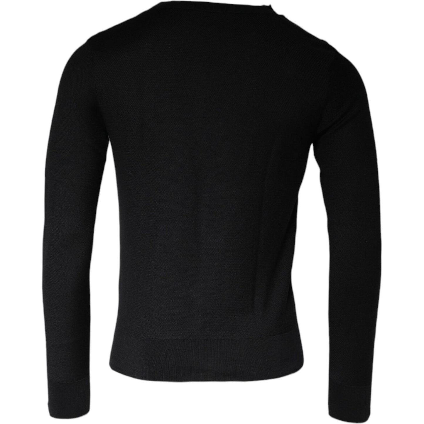 Dolce & Gabbana Black Long Sleeve Crew Neck Pullover Sweater Dolce & Gabbana Black