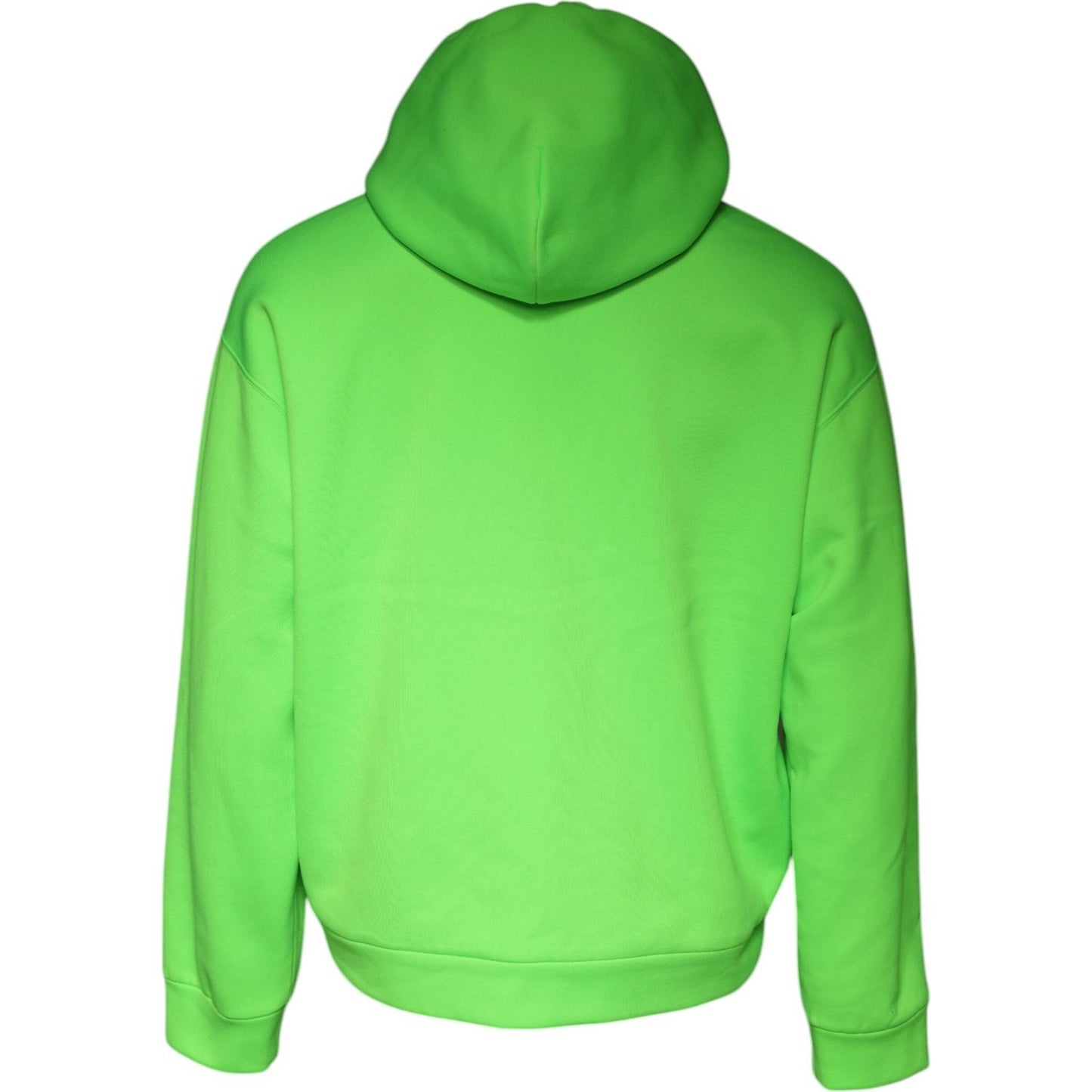 Dolce & Gabbana Green Logo Hooded Pullover Men Sweatshirt Sweater Dolce & Gabbana Yellow Green