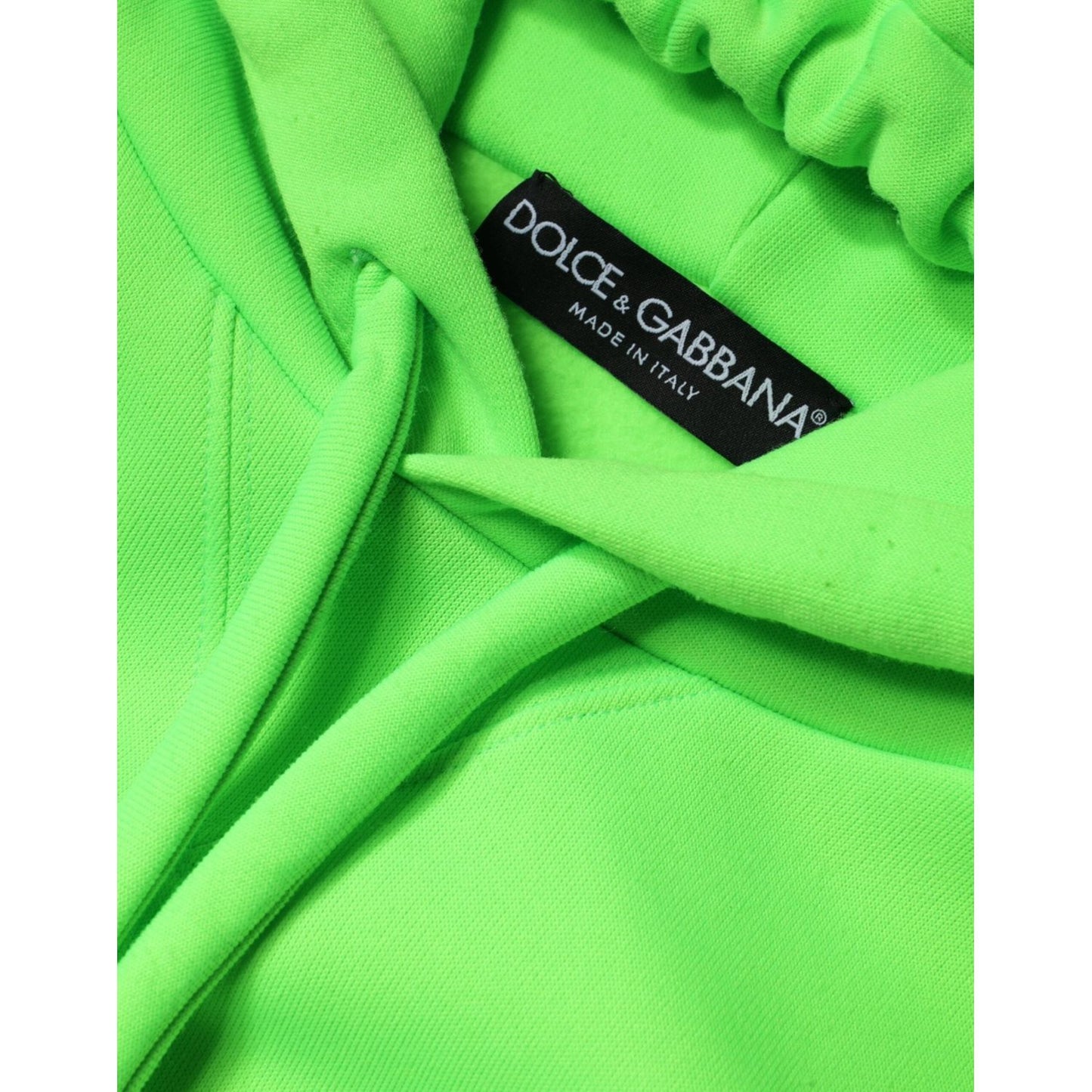Dolce & Gabbana Green Logo Hooded Pullover Men Sweatshirt Sweater Dolce & Gabbana Light Green