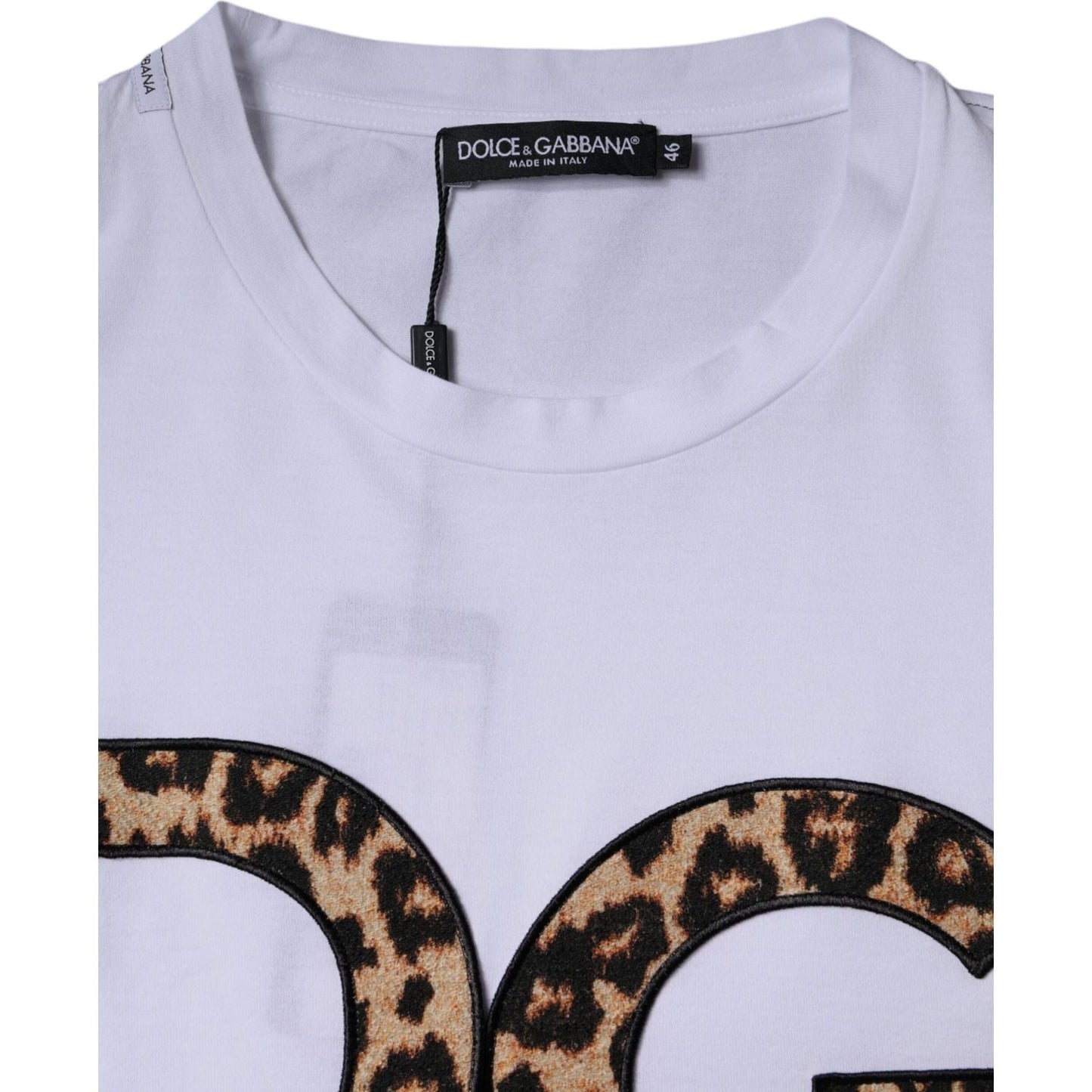 Dolce & Gabbana White DG Logo Cotton Shorts Sleeves T-shirt Dolce & Gabbana Thistle