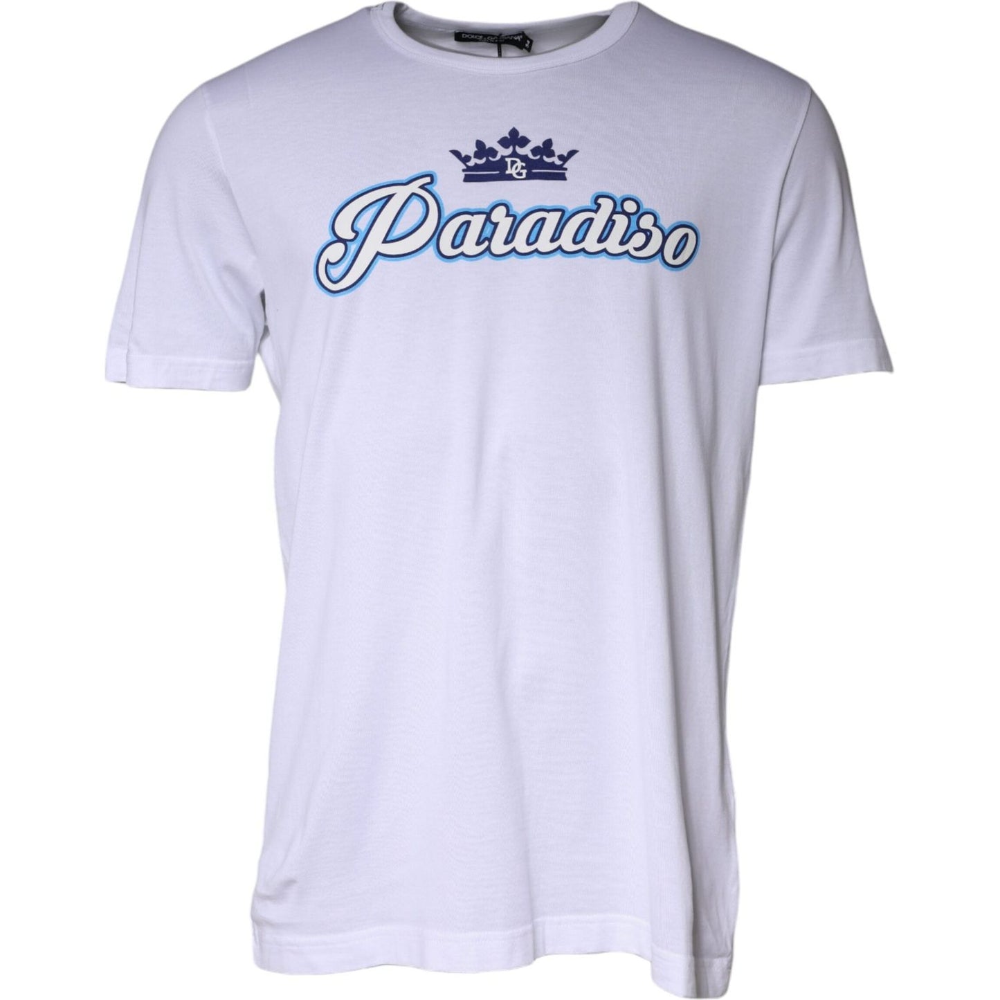 Dolce & Gabbana White Paradiso Cotton Shorts Sleeves T-shirt Dolce & Gabbana Light Gray