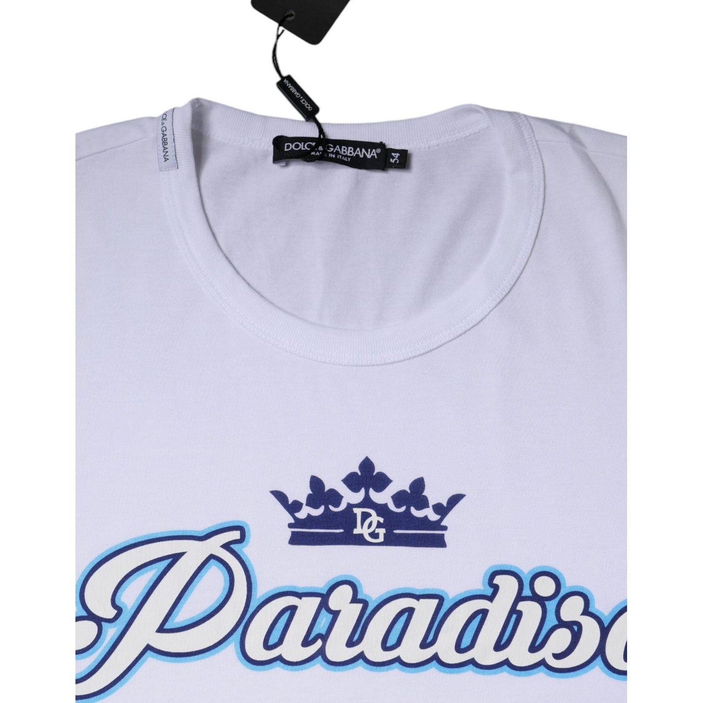 Dolce & Gabbana White Paradiso Cotton Shorts Sleeves T-shirt Dolce & Gabbana Light Gray